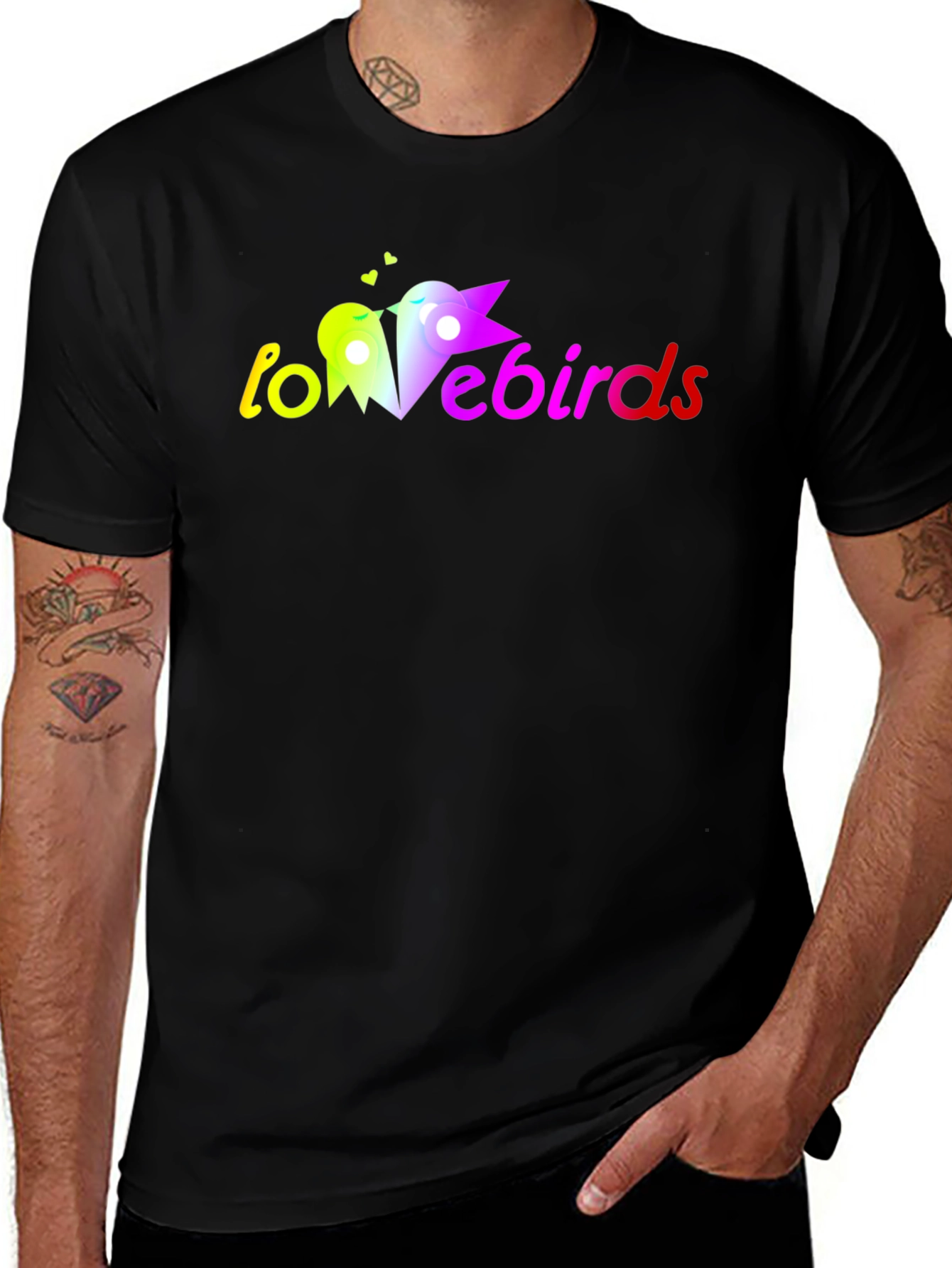 Variant 24 of Lovebirds Graphic Tee - Black Casual Shirt
