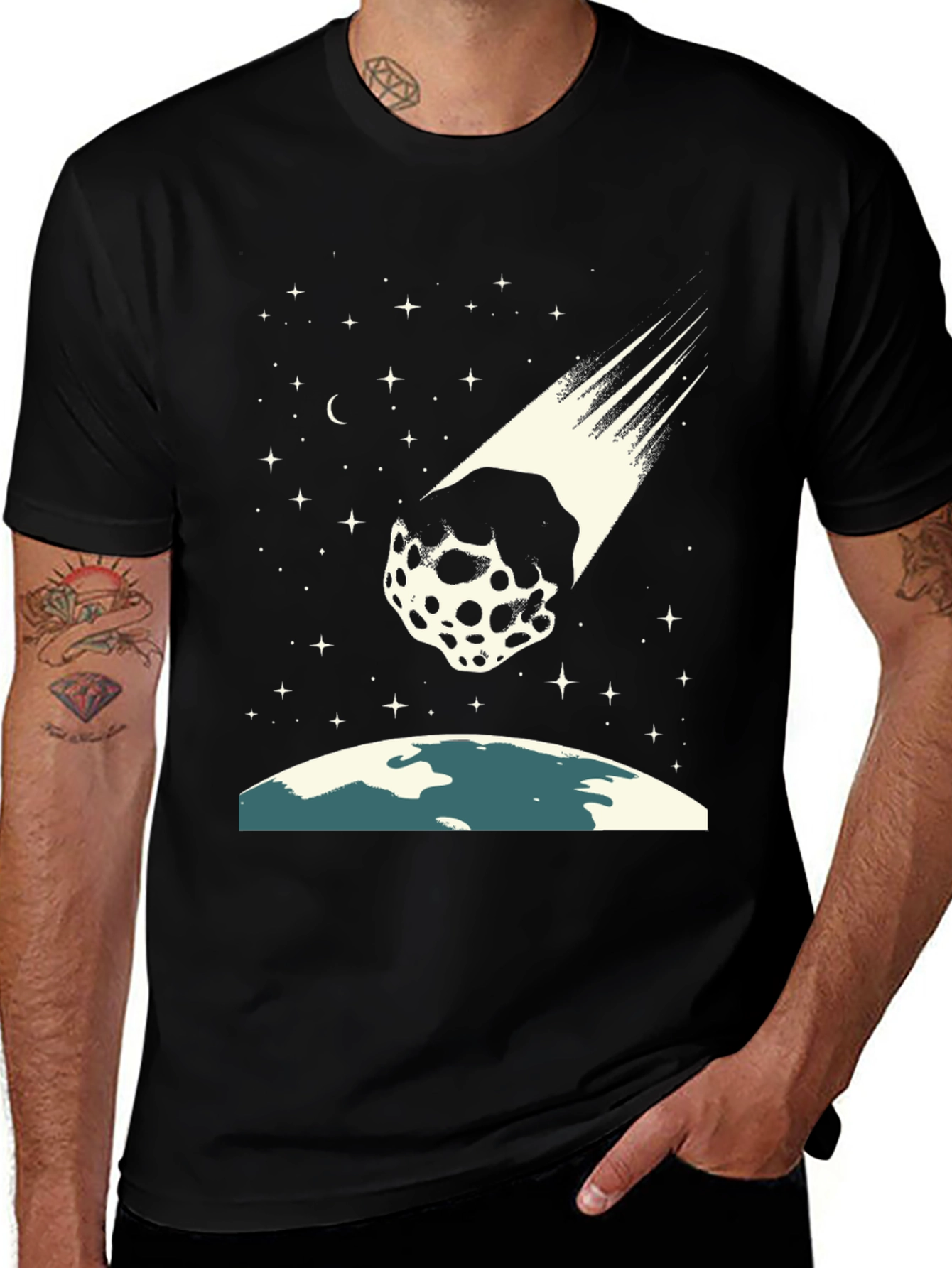 Variant 23 of Meteor Shower T-Shirt - Space Graphic Tee