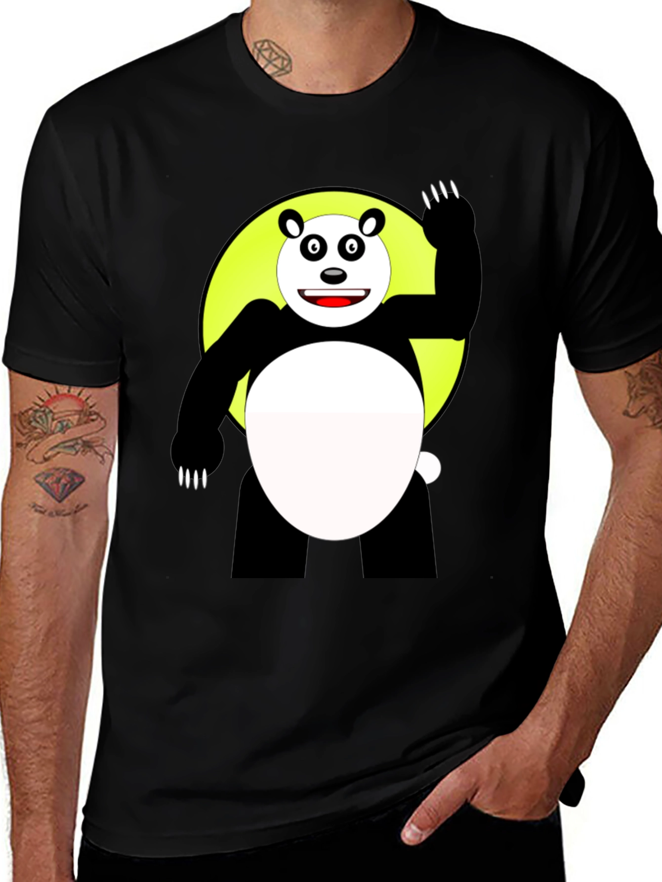 Variant 25 of Panda Graphic Black T-Shirt