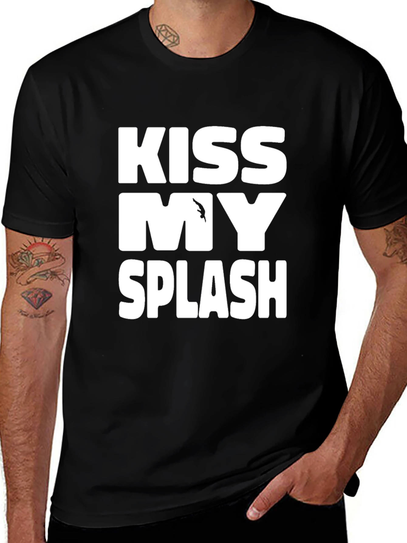 Variant 12 of Kiss My Splash Graphic Tee - Black