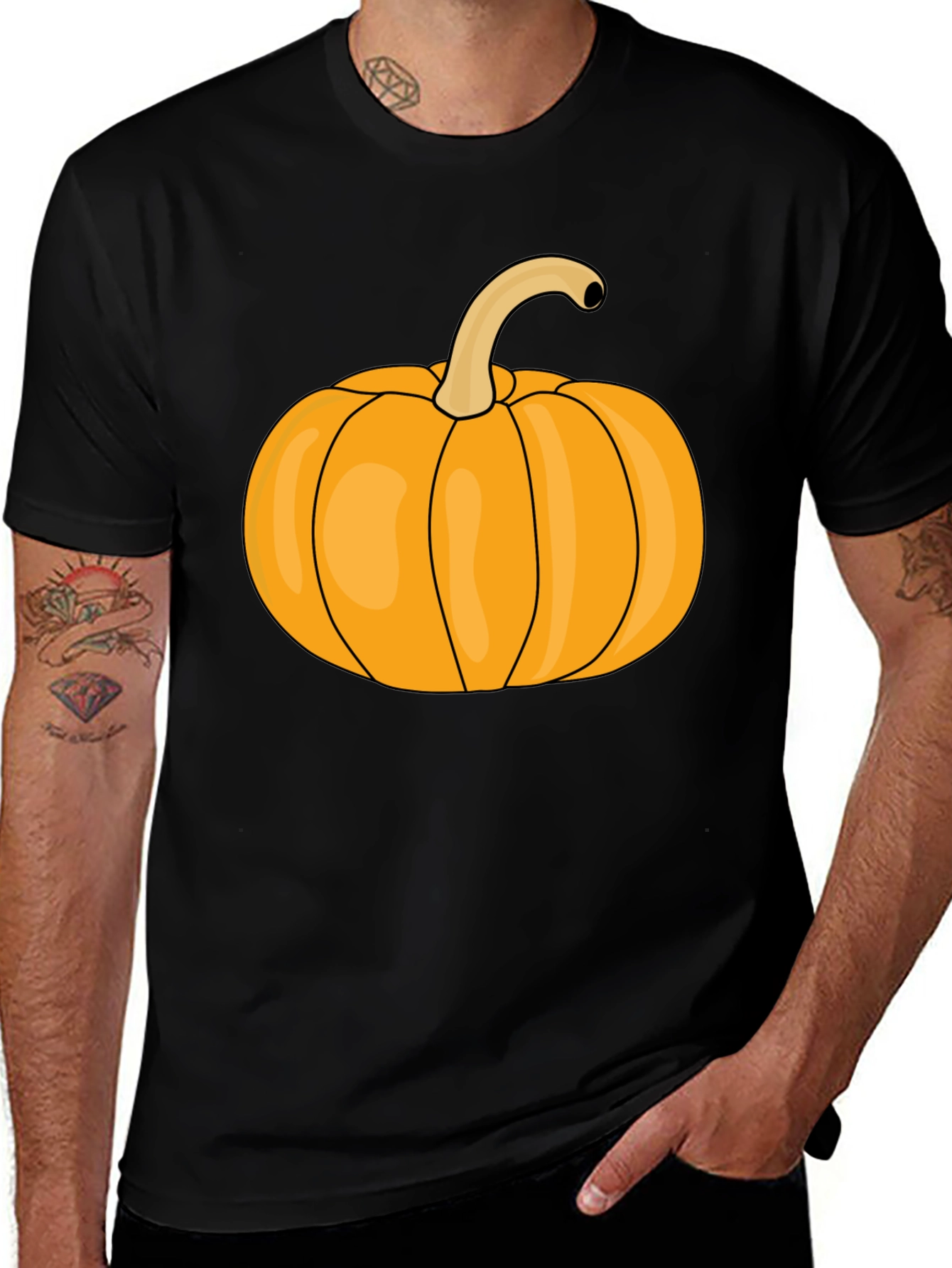 Variant 21 of Pumpkin Graphic Tee - Black Halloween T-Shirt