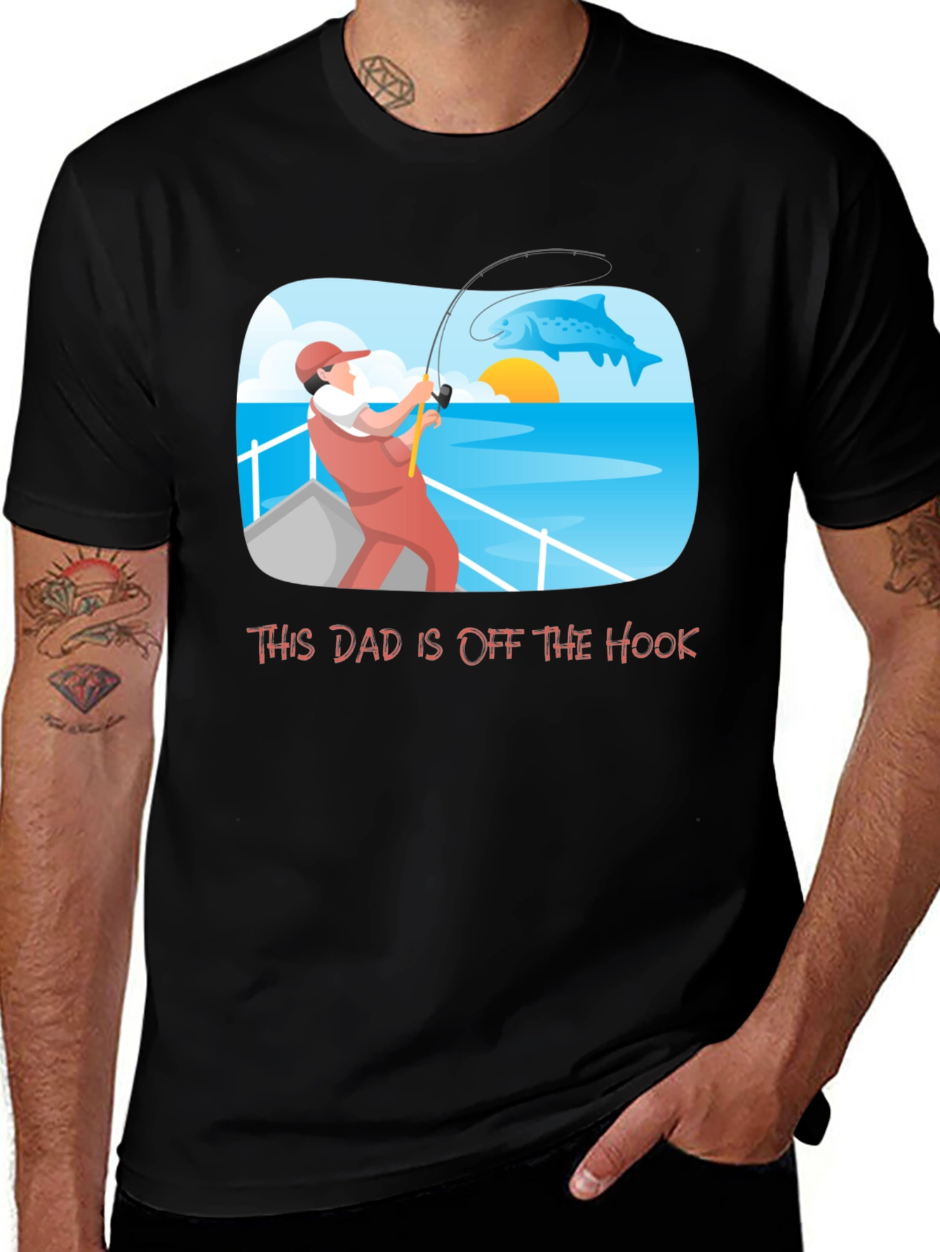 Variant 19 of Funny Dad Fishing T-Shirt - Off the Hook Father's Day Gift