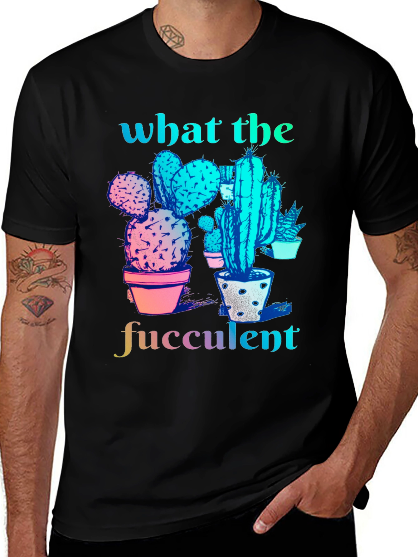 Variant 24 of What the Fucculent T-Shirt - Cactus Graphic Tee