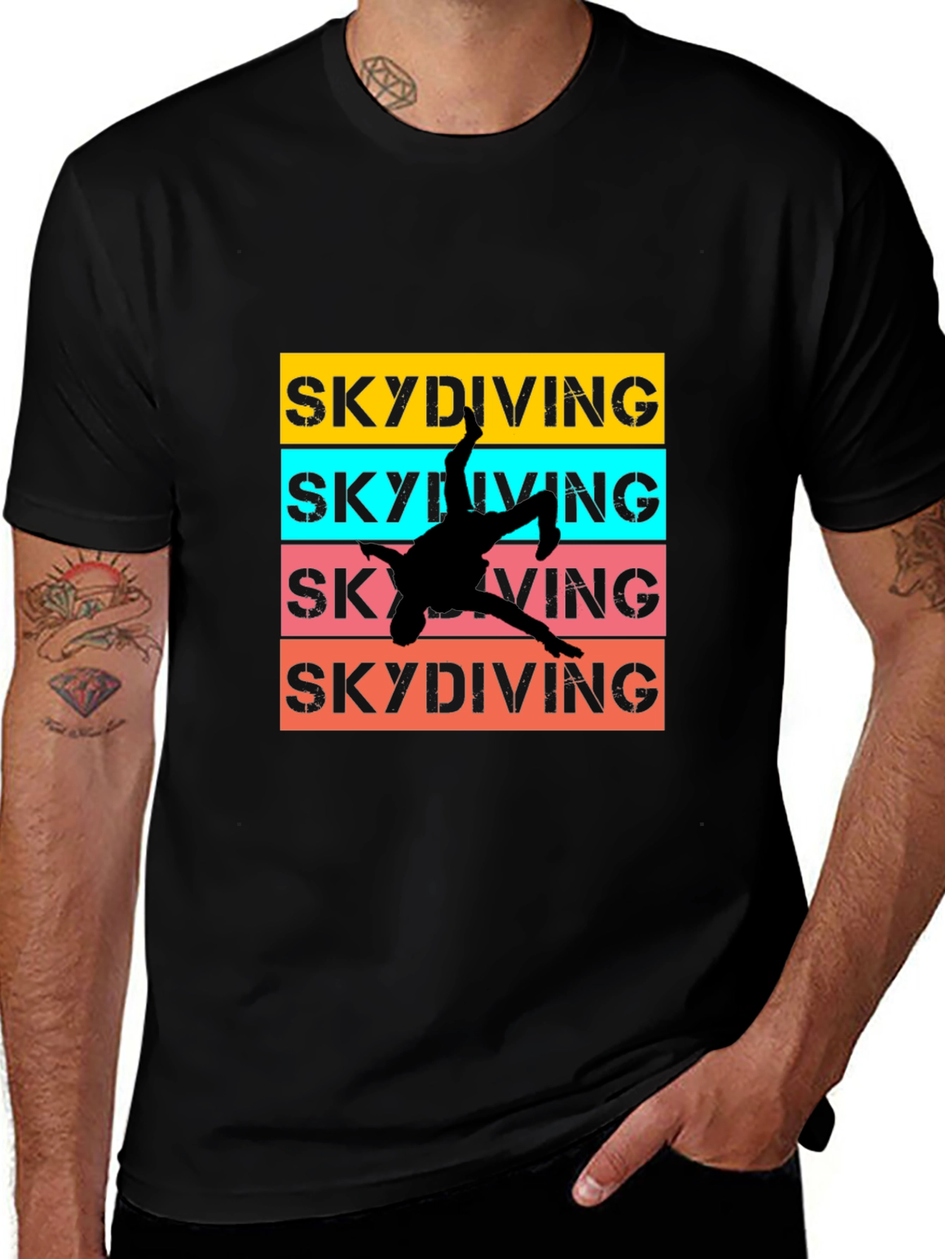 Variant 10 of Skydiving Graphic Tee - Retro Style Jumper Shirt