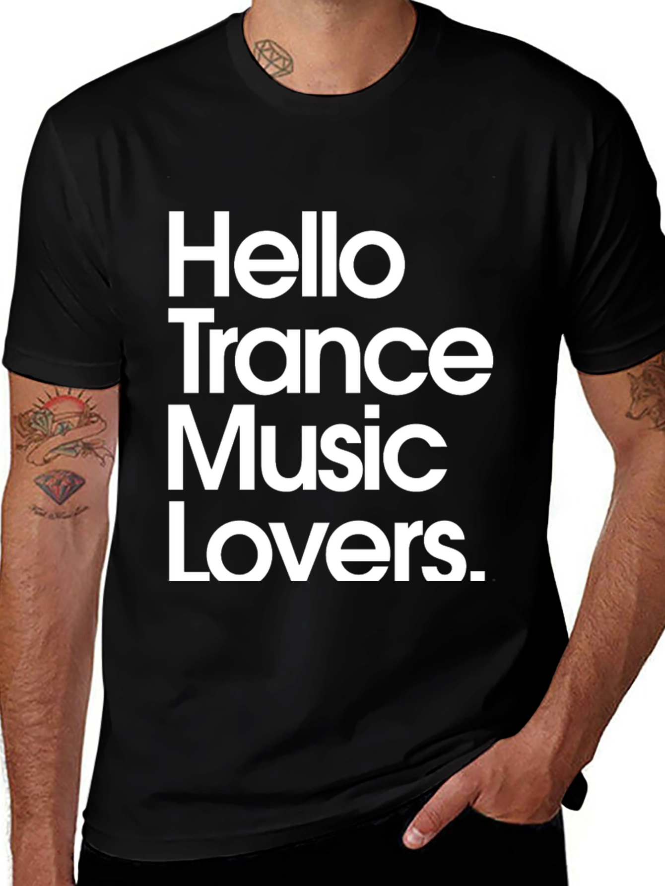 Variant 11 of Hello Trance Music Lovers Graphic Tee