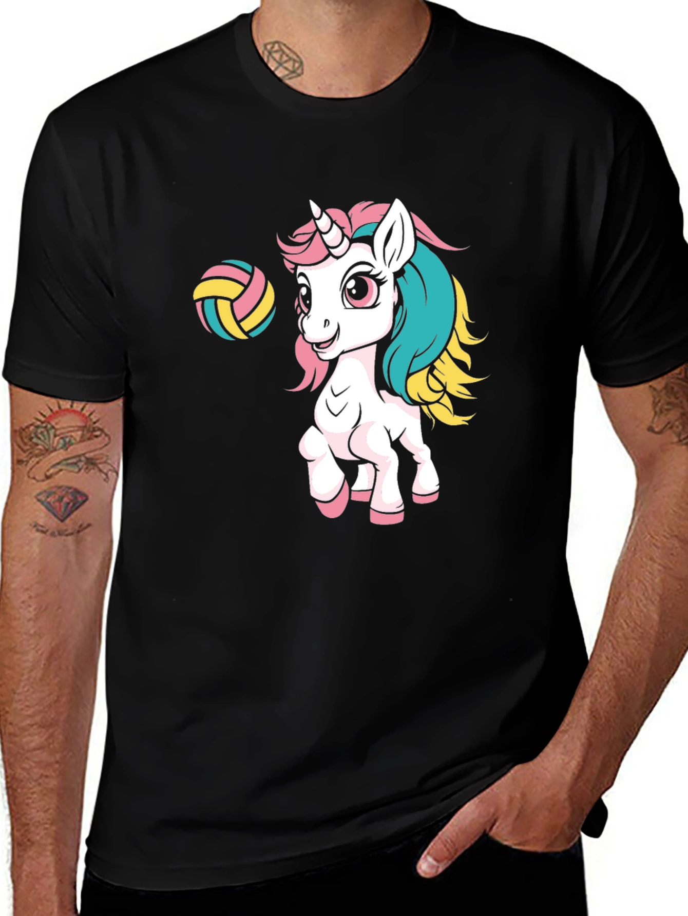 Variant 9 of Unicorn Volleyball T-Shirt - Cute Graphic Tee