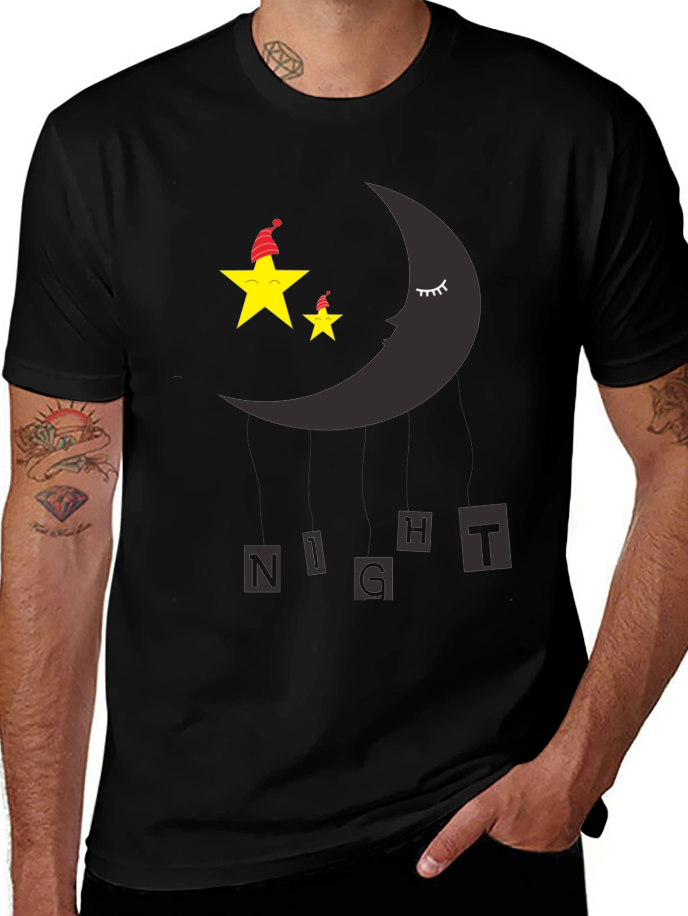 Variant 17 of Night Sky Sleepy Moon & Stars Graphic Tee