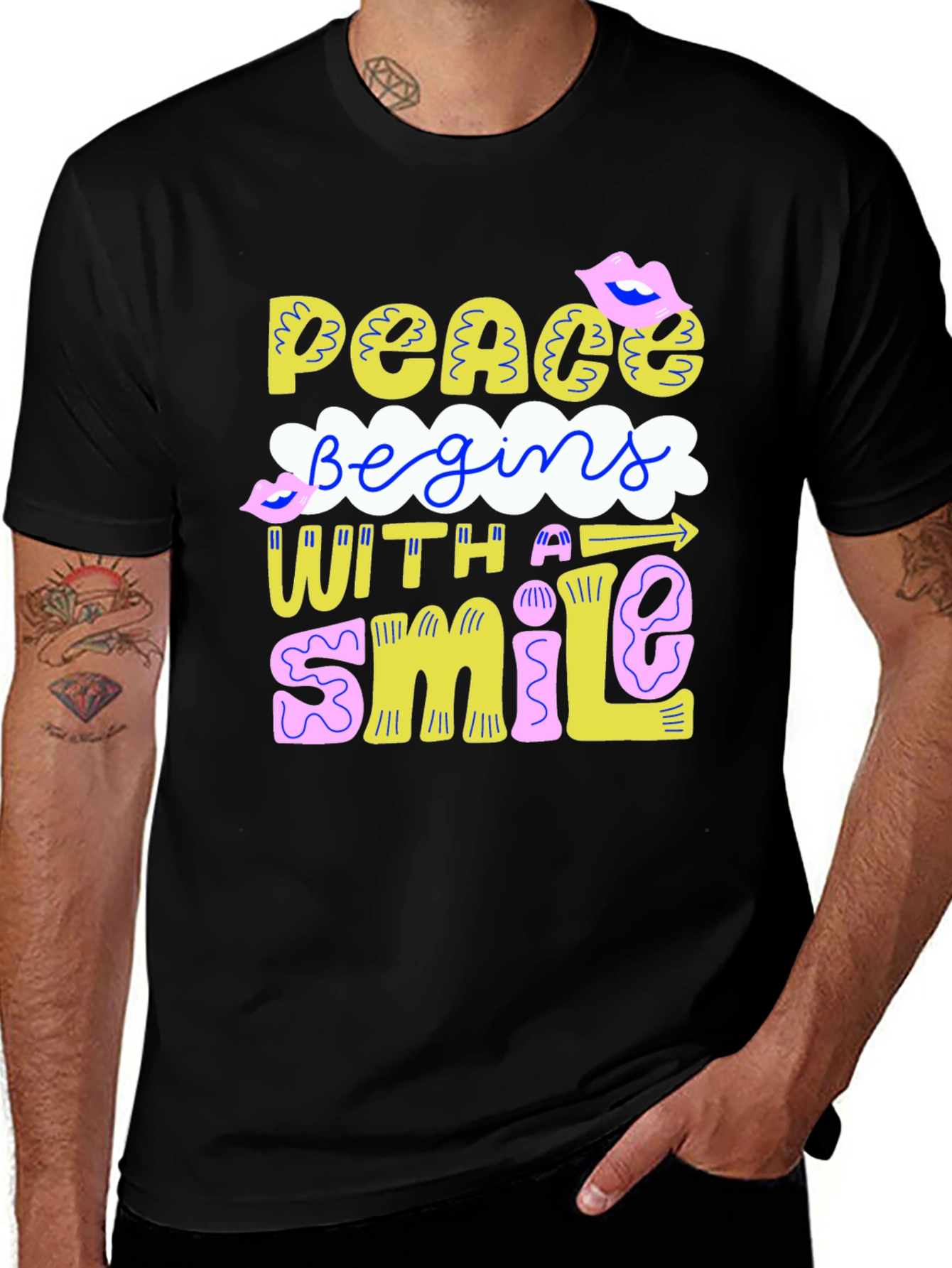 Peace Begins With a Smile Graphic T-Shirt