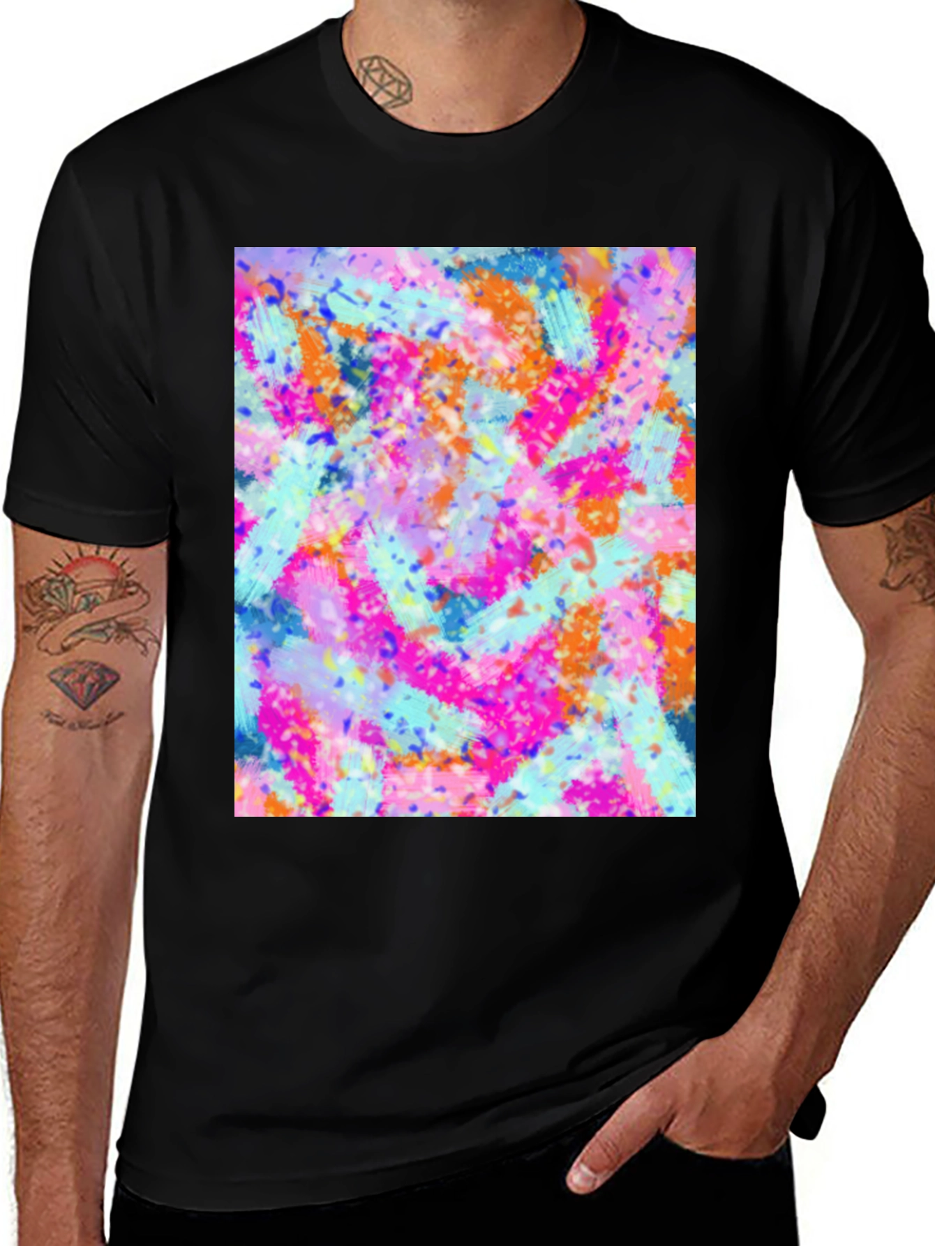 Variant 16 of Abstract Paint Splatter Graphic Tee