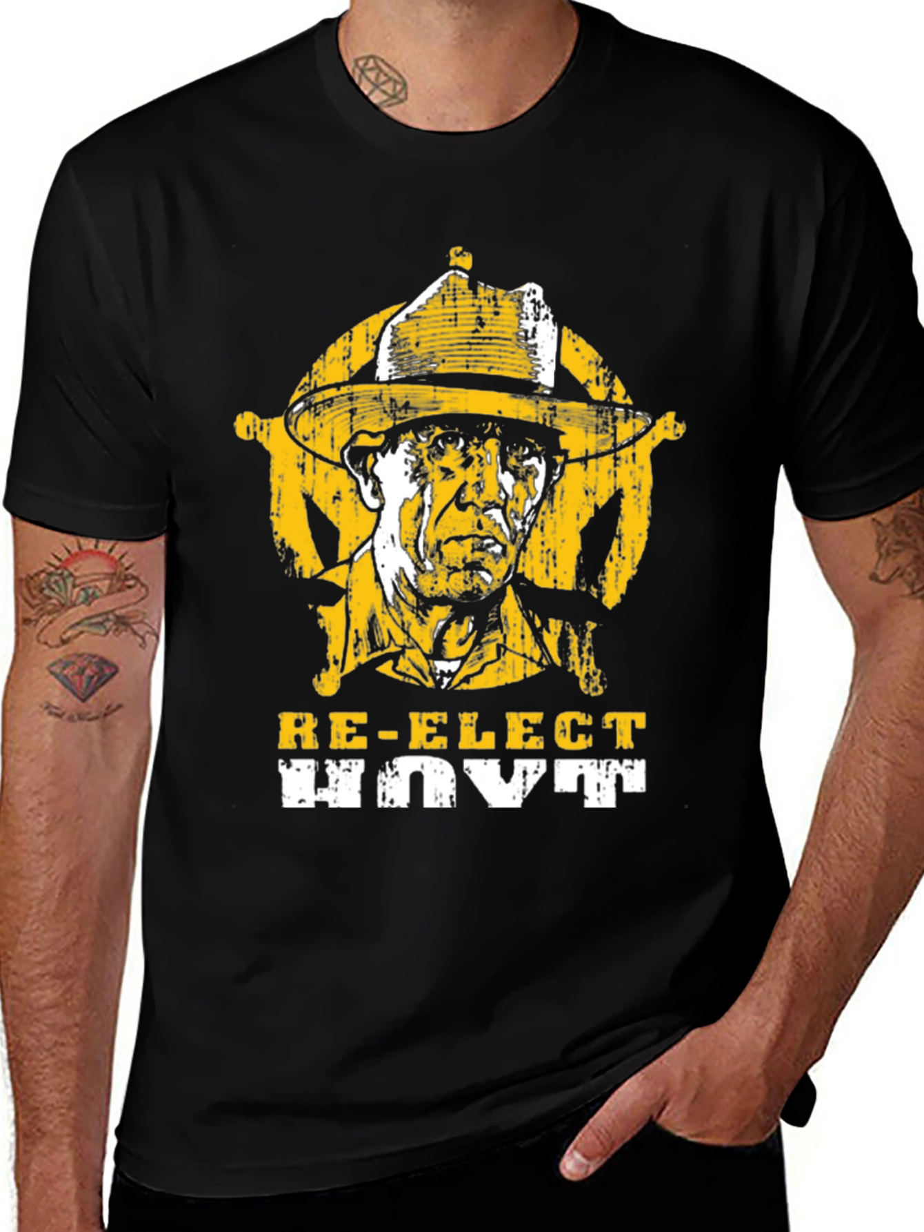 Variant 8 of Re-Elect Hoyt Black Graphic T-Shirt