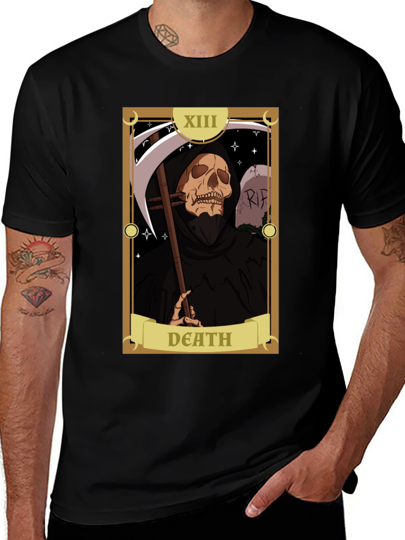 Variant 17 of Death Tarot Card Graphic T-Shirt - Gothic Style