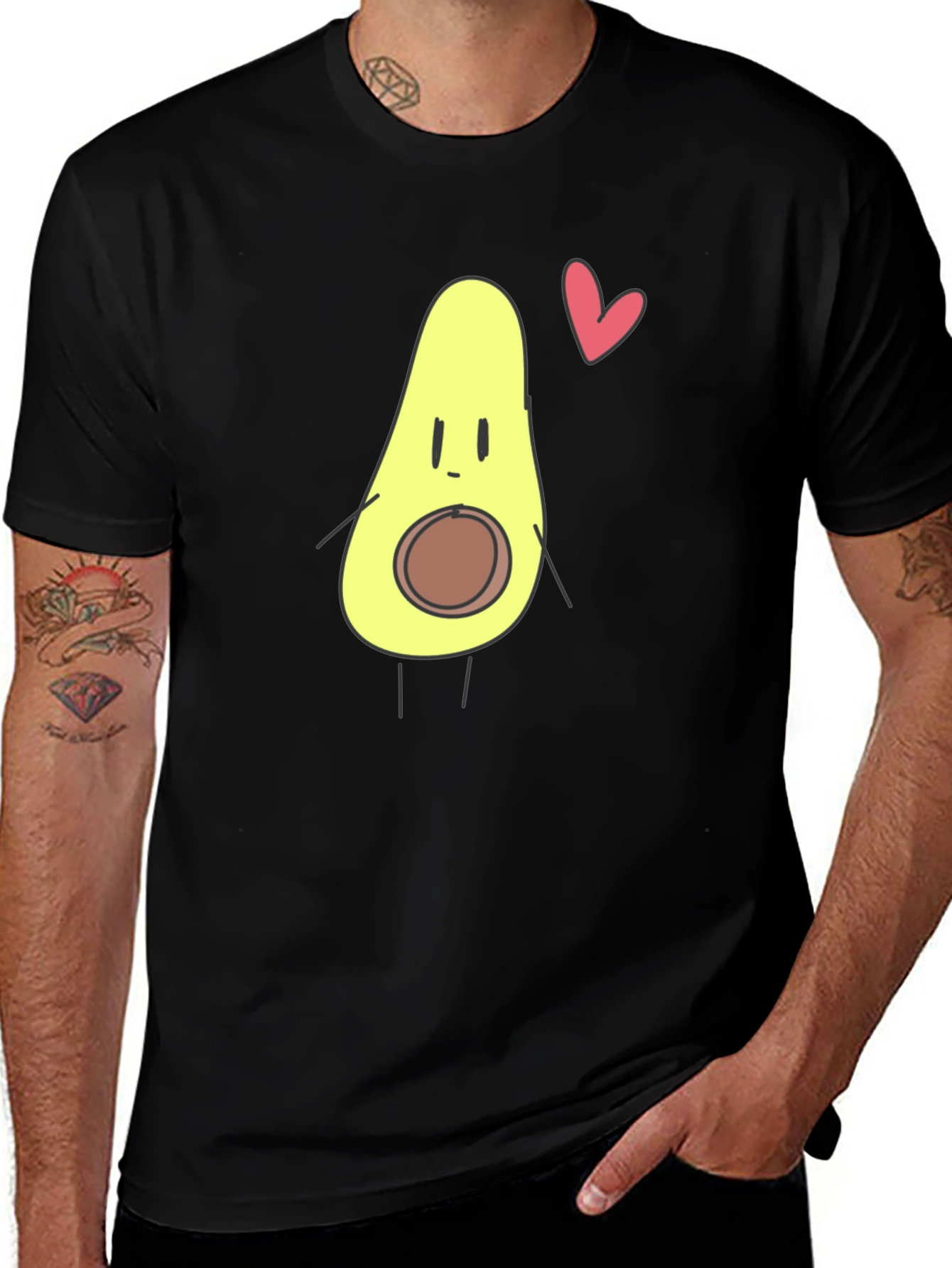 Variant 12 of Avocado Heart Graphic Tee - Cute & Casual