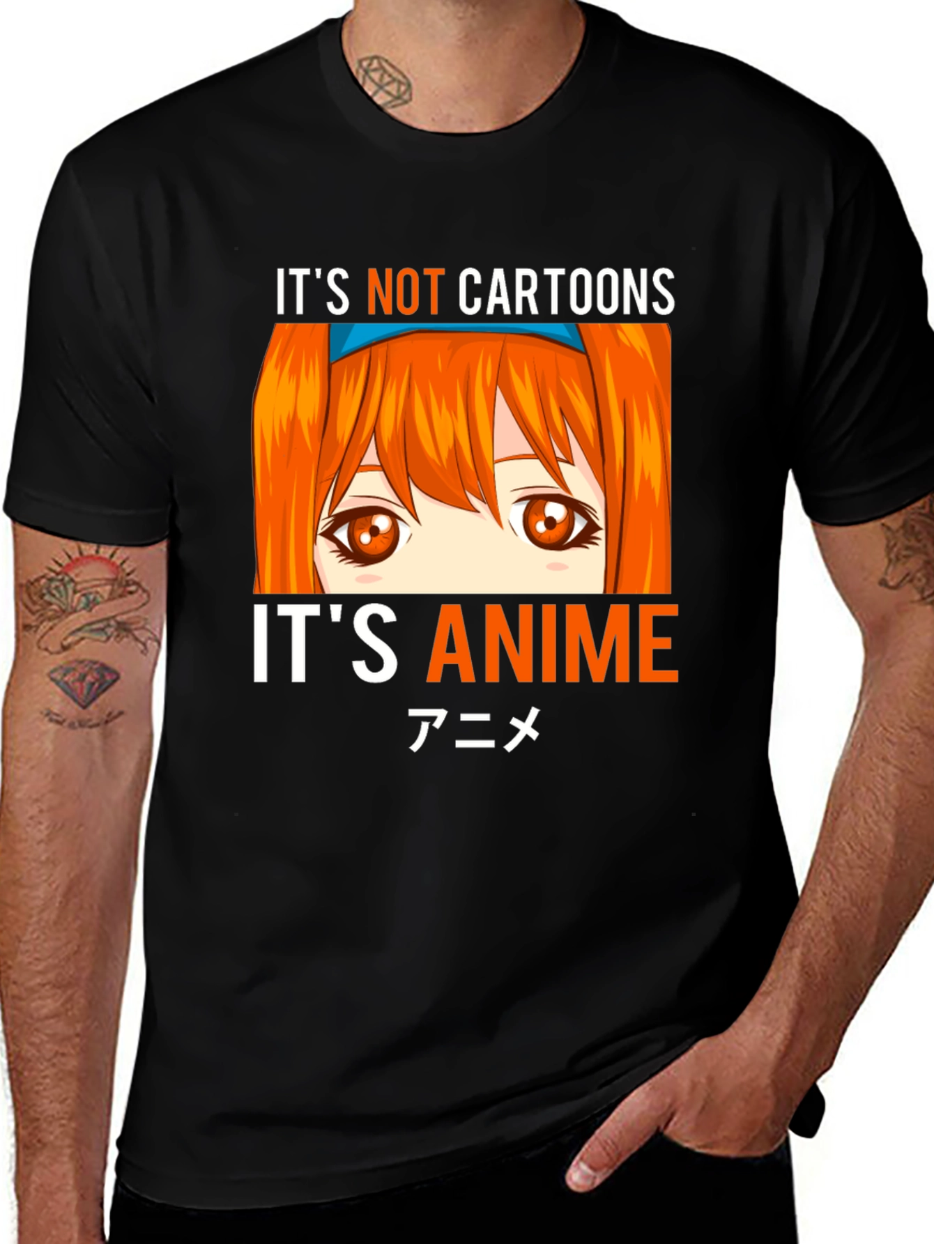 Variant 8 of It's Not Cartoons It's Anime Black T-Shirt