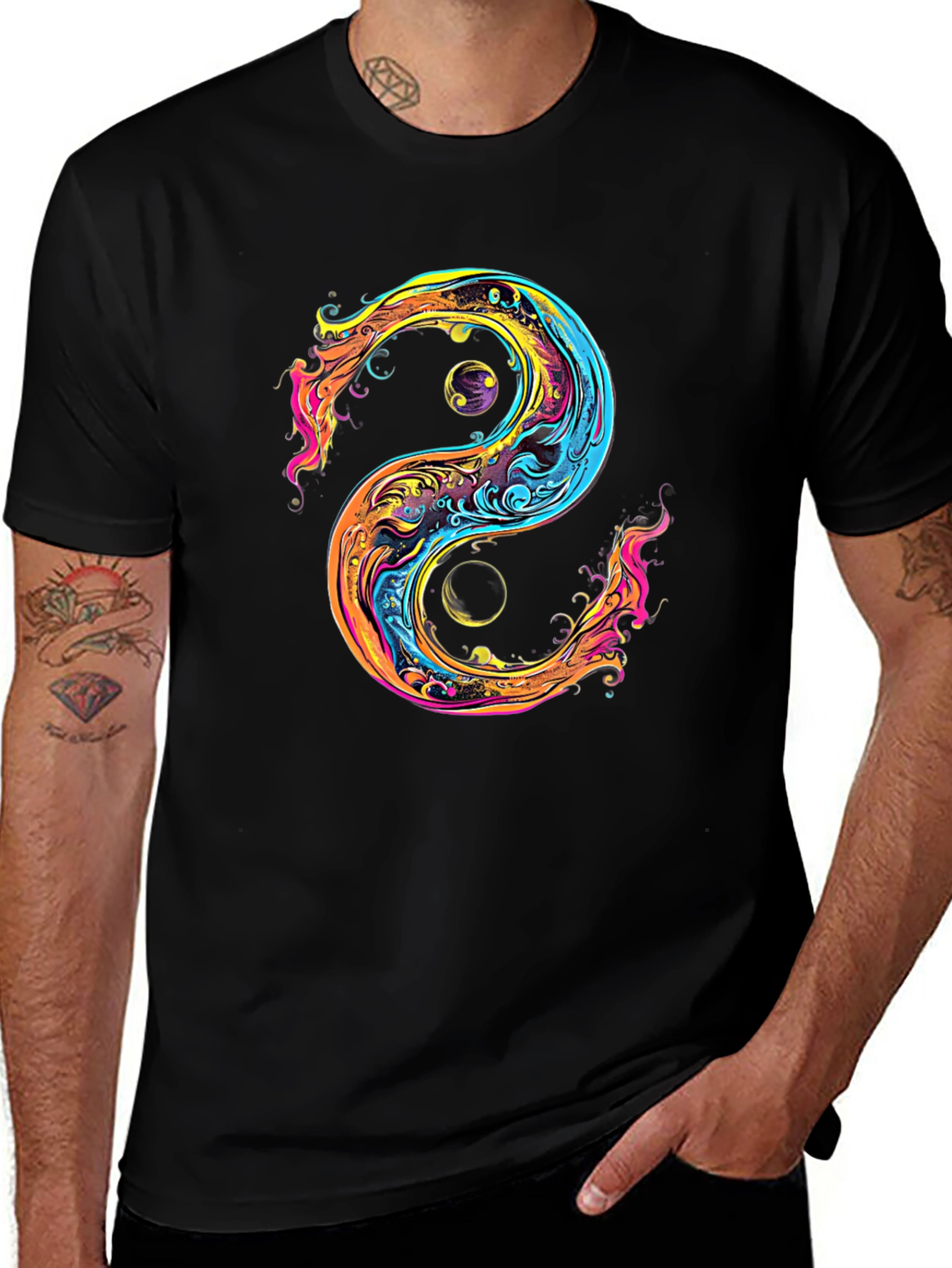 Variant 22 of Yin Yang Graphic Black T-Shirt