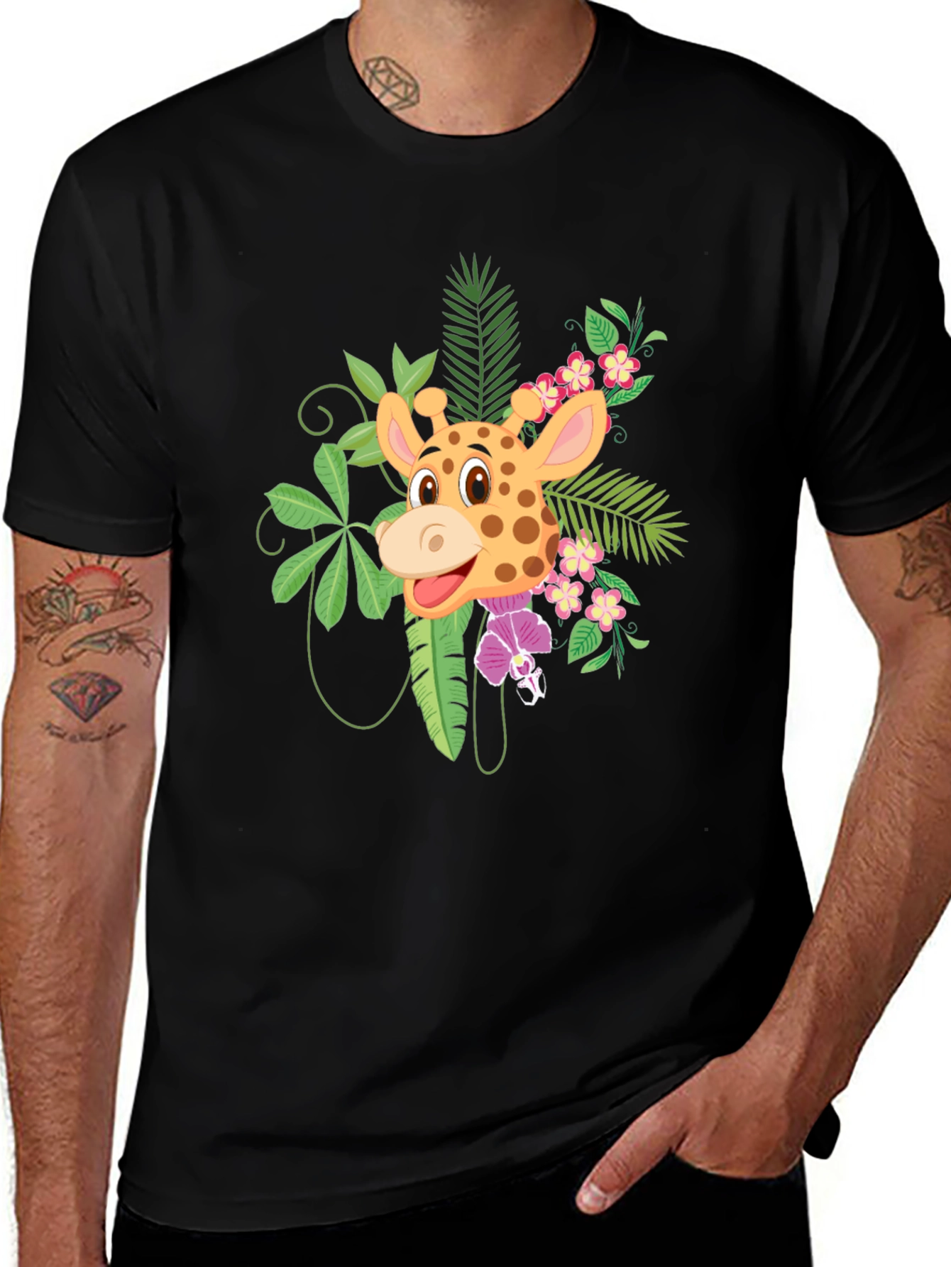 Variant 3 of Tropical Giraffe Graphic Tee