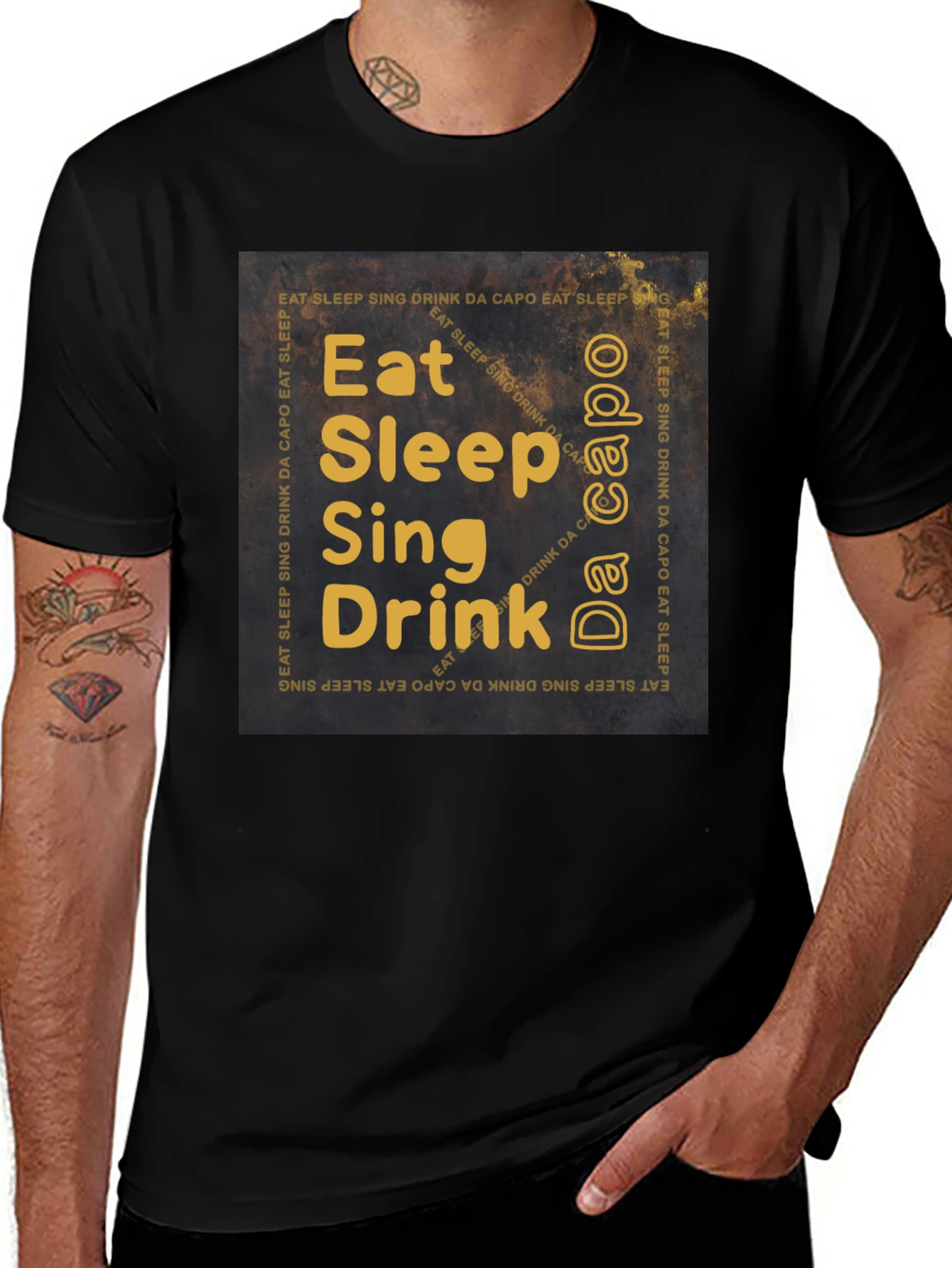 Variant 3 of Eat Sleep Sing Drink T-Shirt - Musician's Daily Life