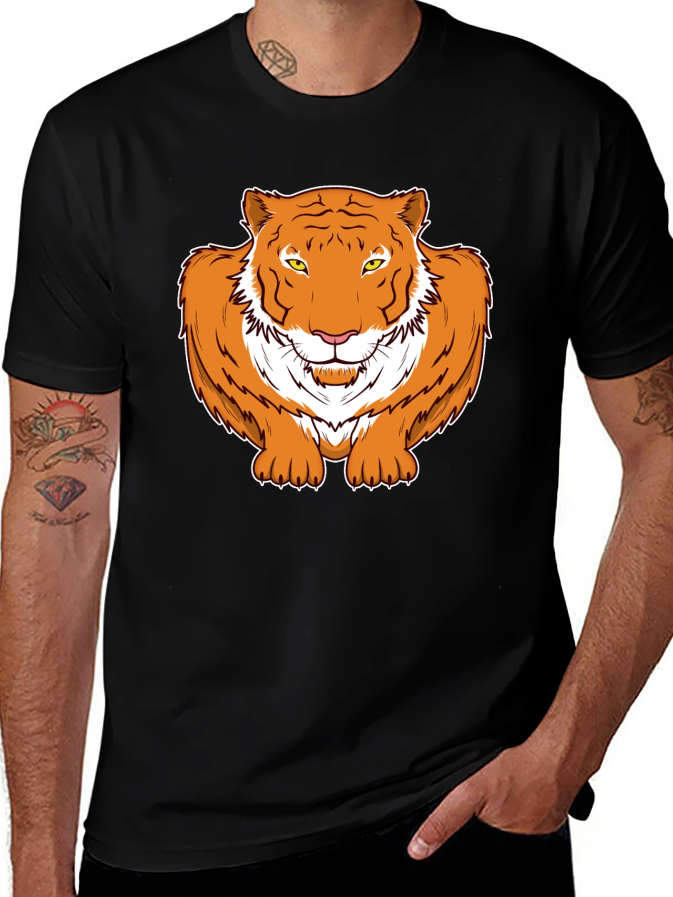 Variant 17 of Tiger Graphic T-Shirt - Black Tee