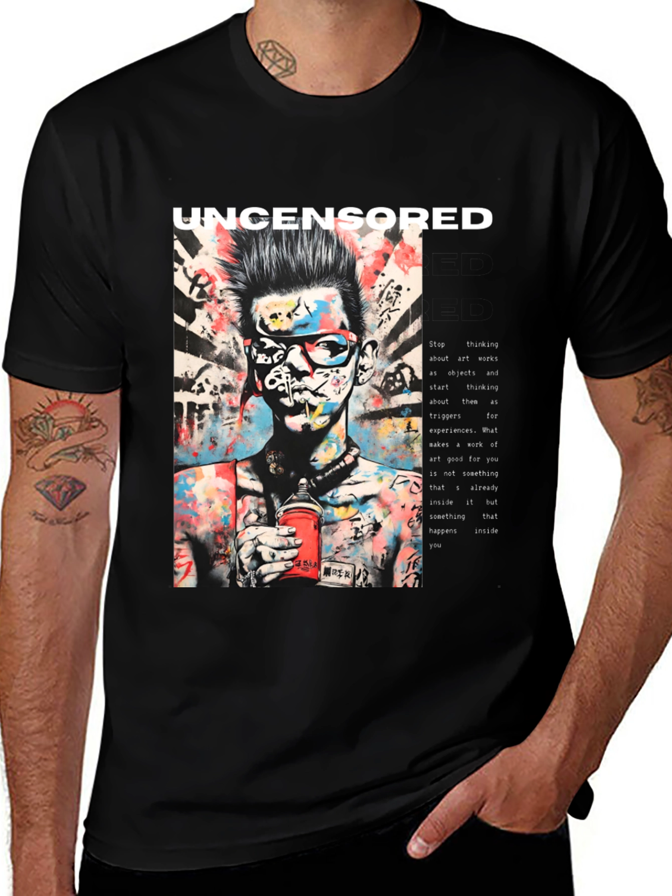 Variant 24 of Uncensored Graffiti Art T-Shirt - Black