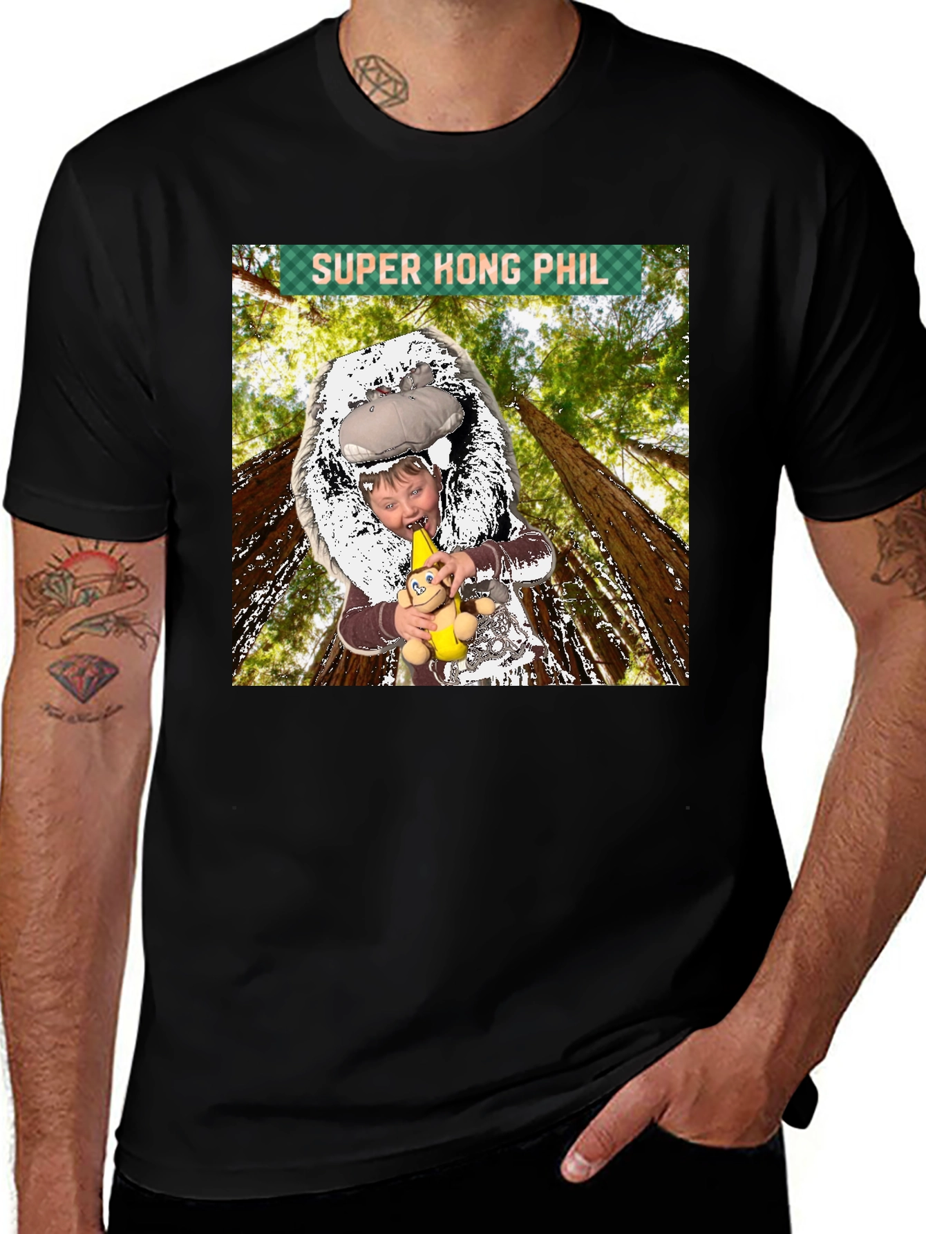 Black Super Hong Phil Graphic Tee - Funky T-Shirt main image