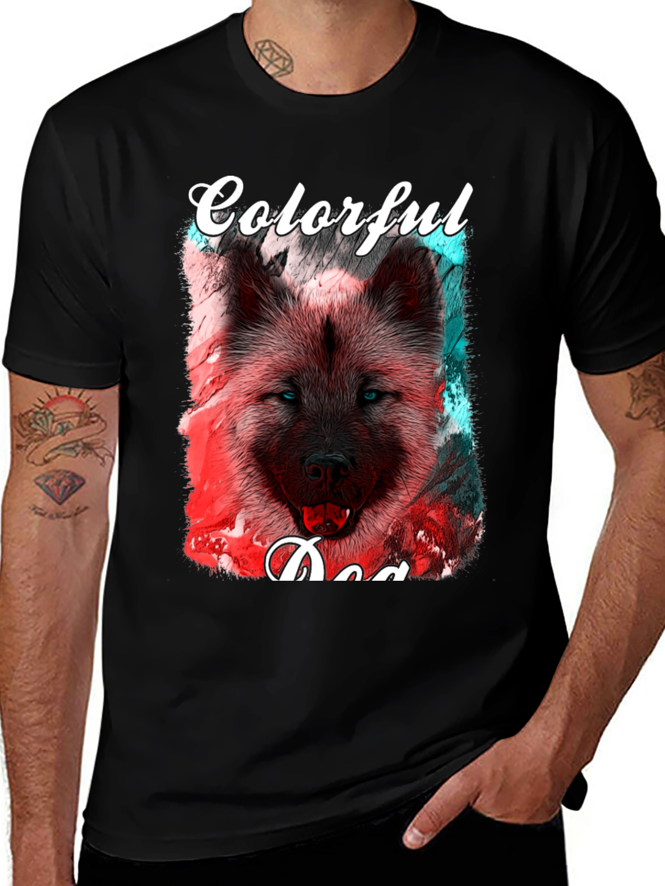Variant 22 of Colorful Dog Graphic T-Shirt