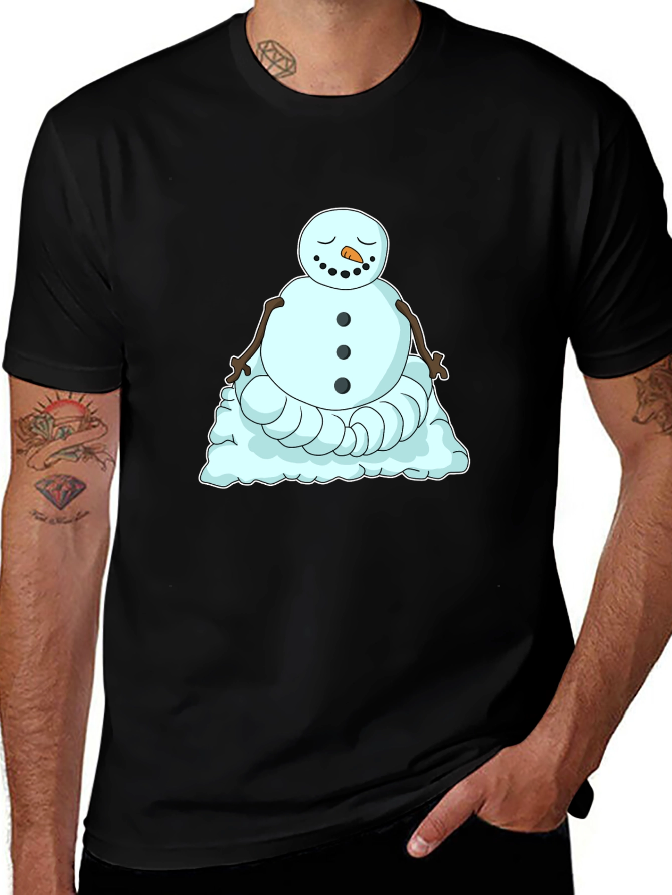Variant 14 of Zen Snowman Graphic Tee - Relaxed Winter Style