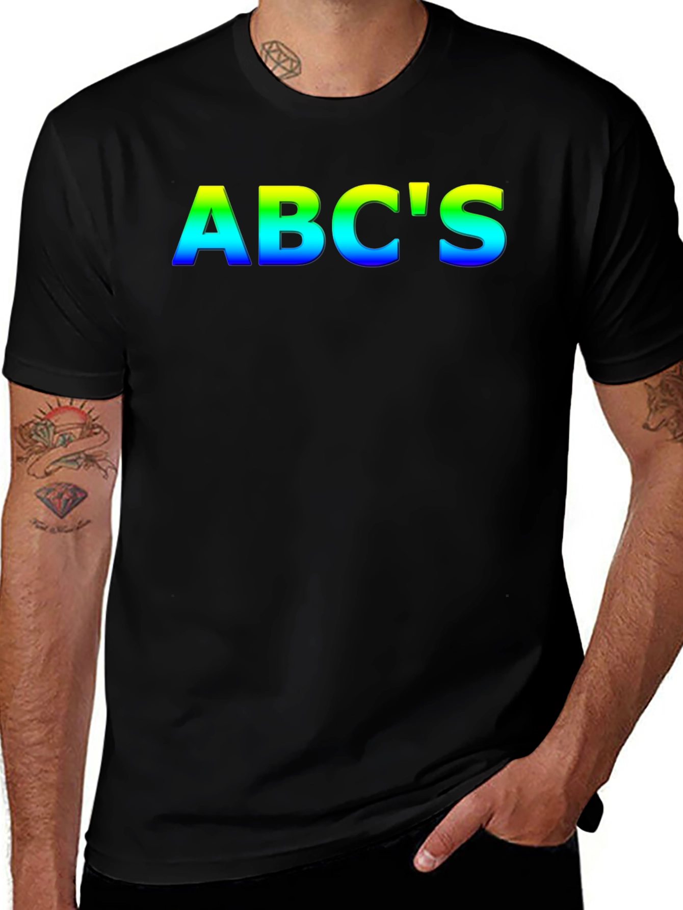 Variant 22 of Rainbow ABC's Black T-Shirt