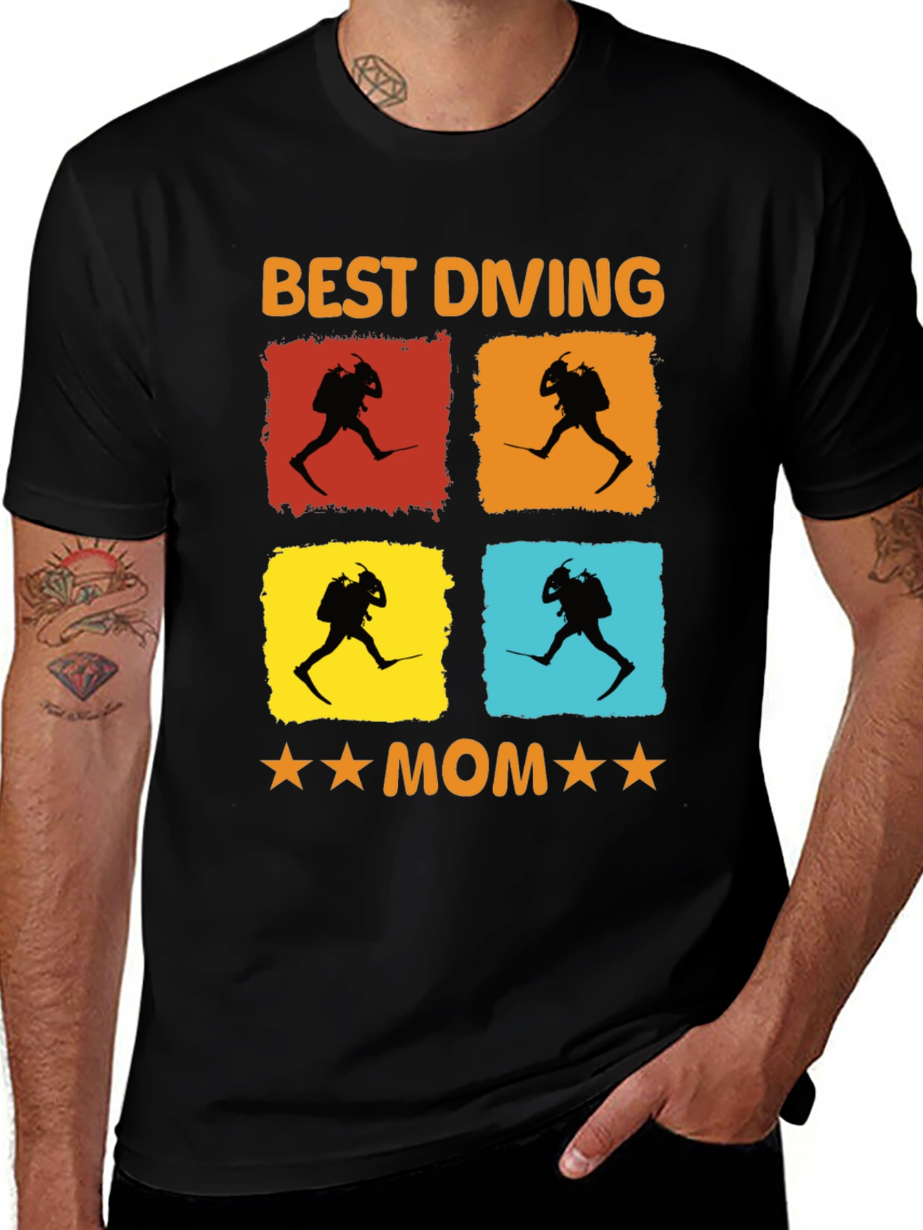 Variant 10 of Best Diving Mom T-Shirt | Diver Silhouette Graphic Tee