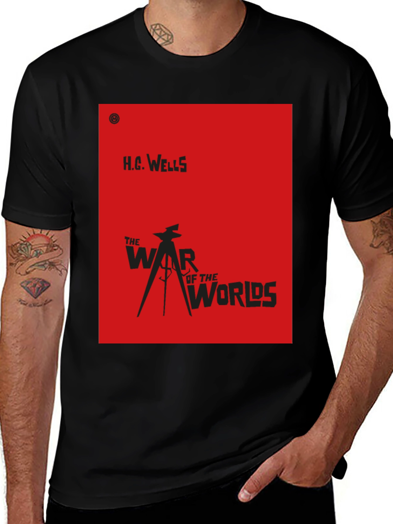 War of the Worlds H.G. Wells Book Cover T-Shirt