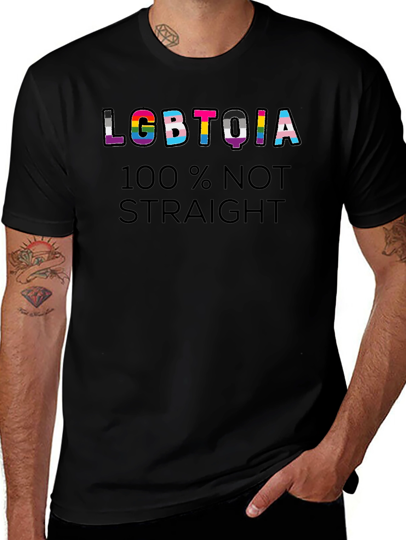 LGBTQIA 100% Not Straight T-Shirt