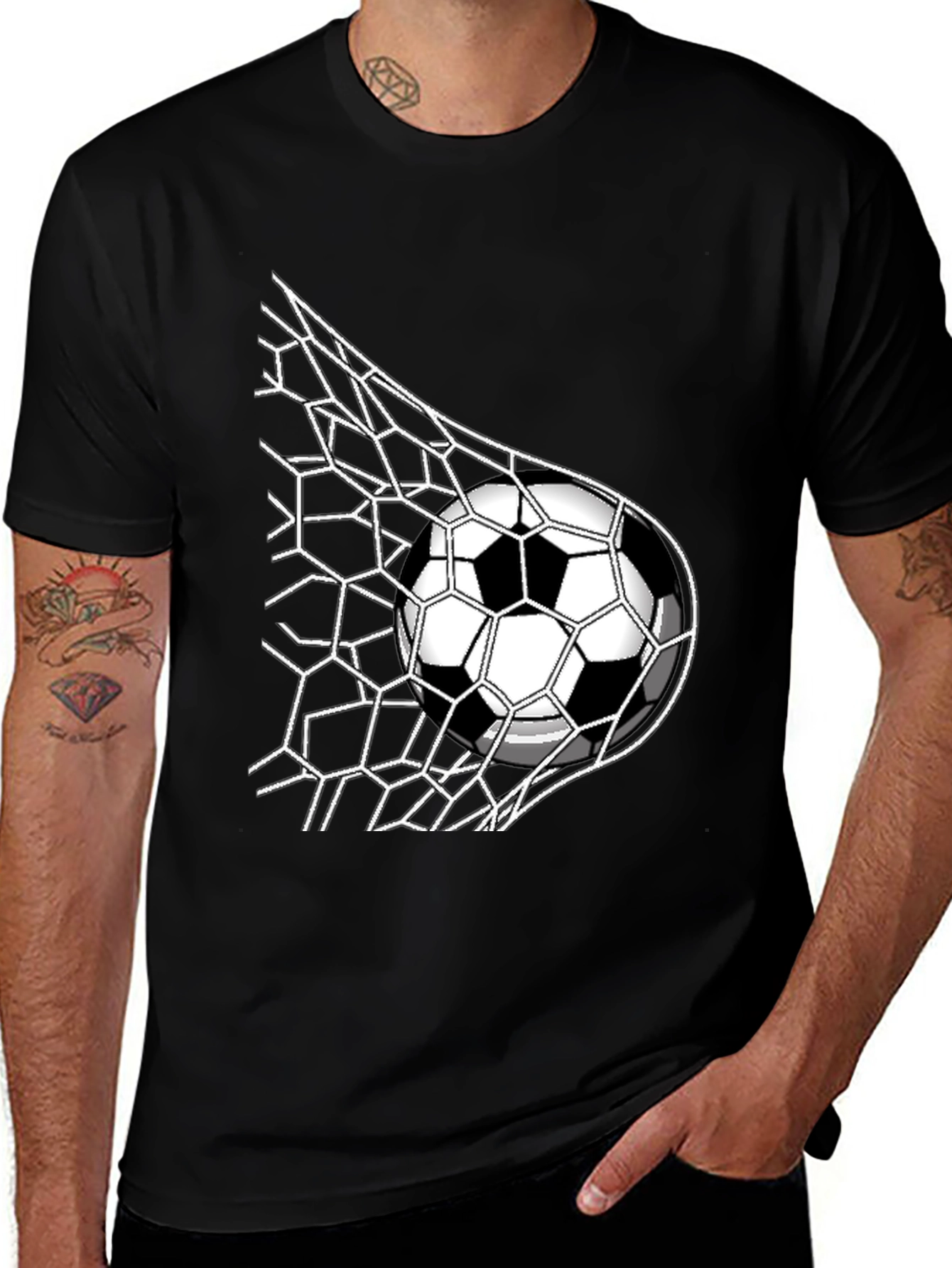 Variant 20 of Soccer Goal T-Shirt - Black - Sporty Design