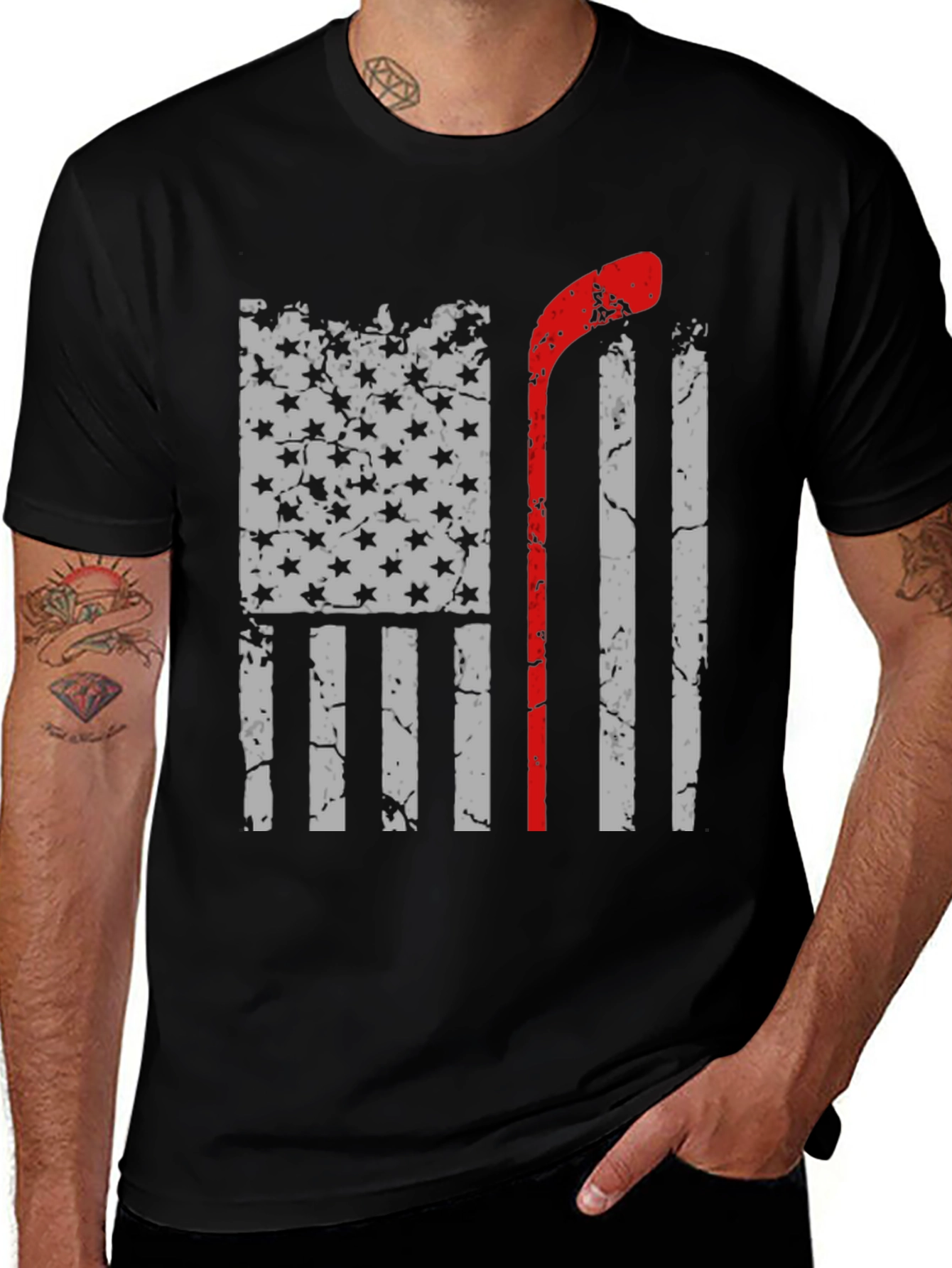 Variant 7 of Hockey Flag Graphic Tee