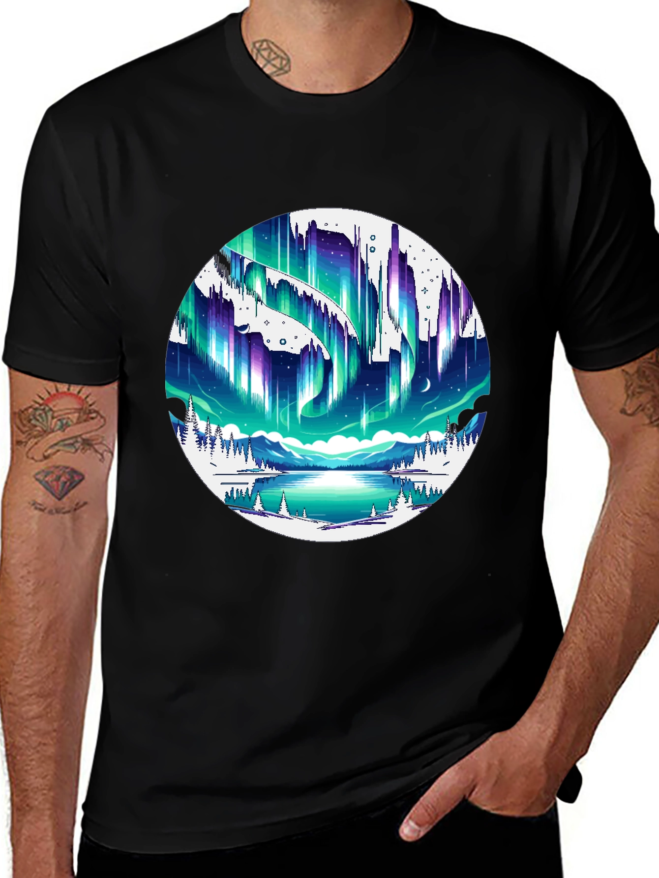Aurora Borealis Graphic Tee - Northern Lights Shirt