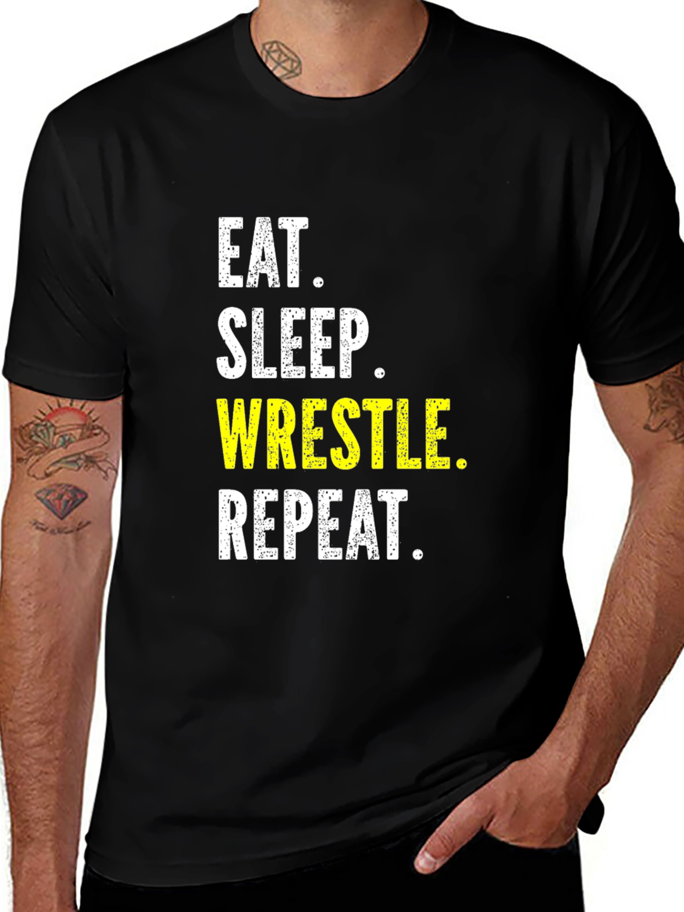 Variant 25 of Eat Sleep Wrestle Repeat Graphic Tee