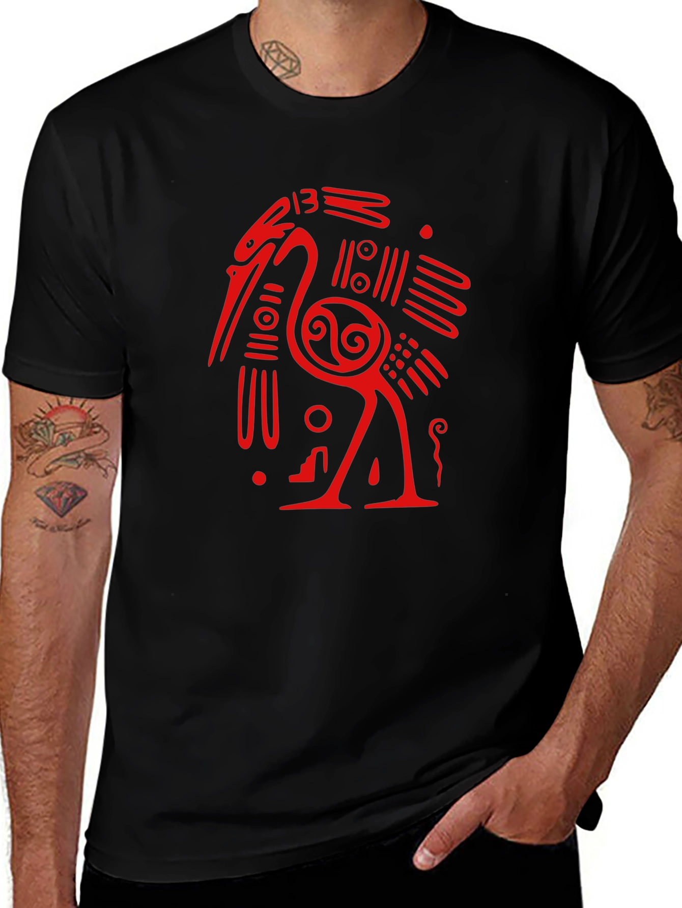 Tribal Heron Graphic Tee