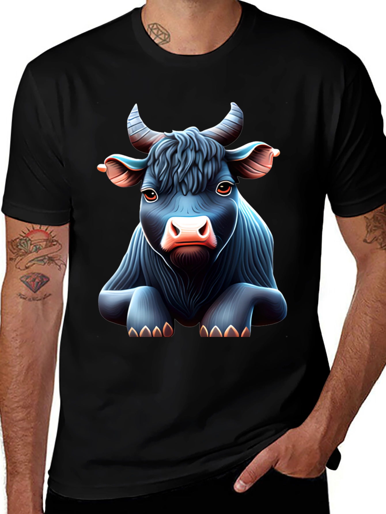 Variant 30 of Bull Graphic Black T-Shirt