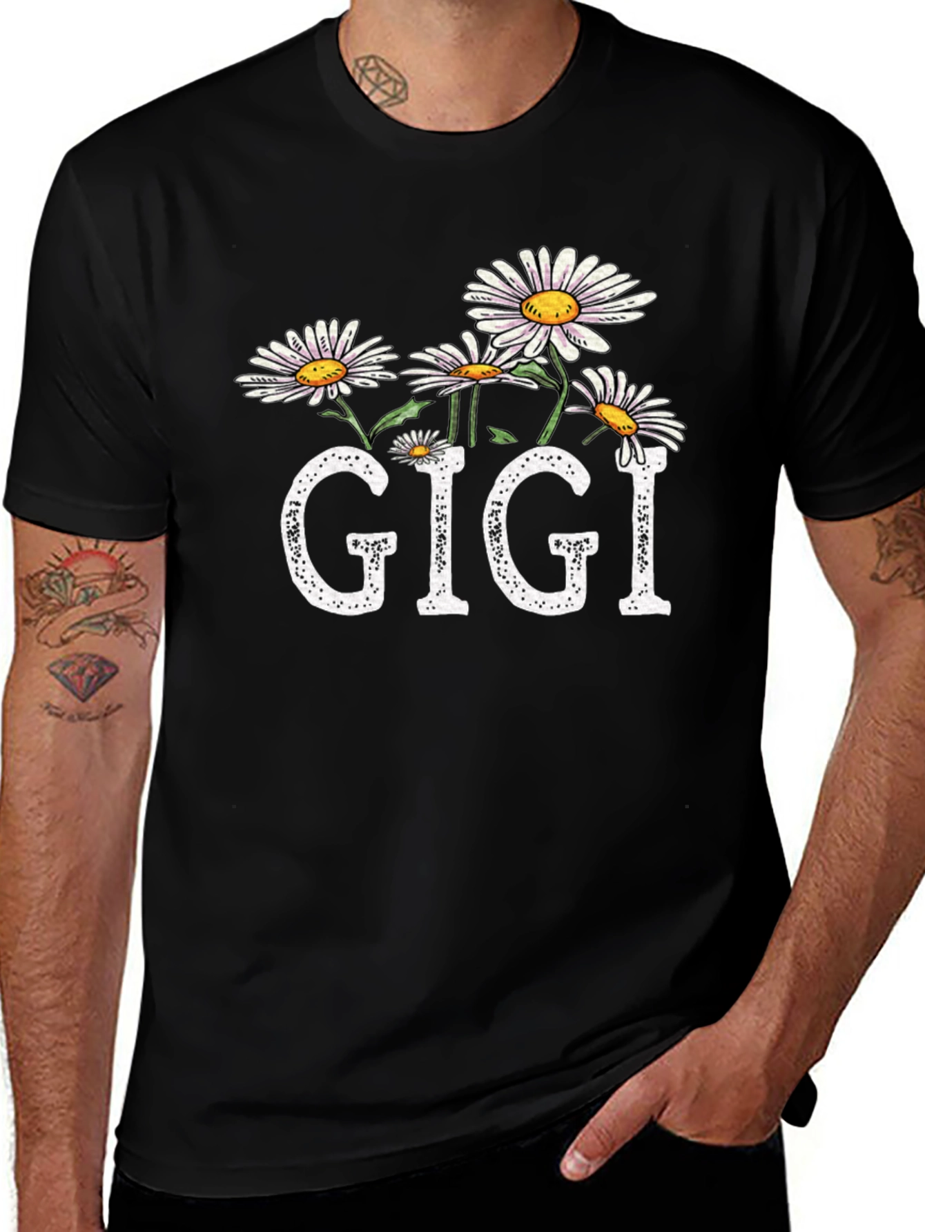 Gigi Floral T-Shirt - Black Cotton Tee