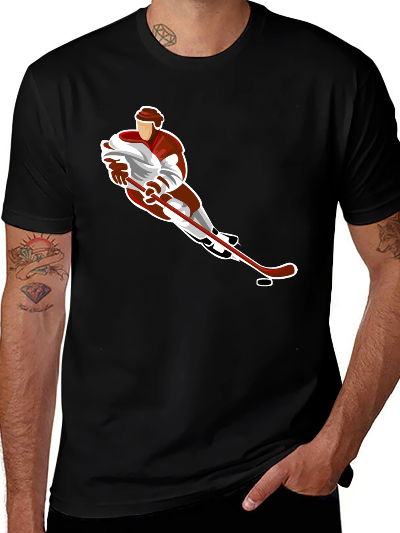 Variant 13 of Hockey Player Graphic T-Shirt