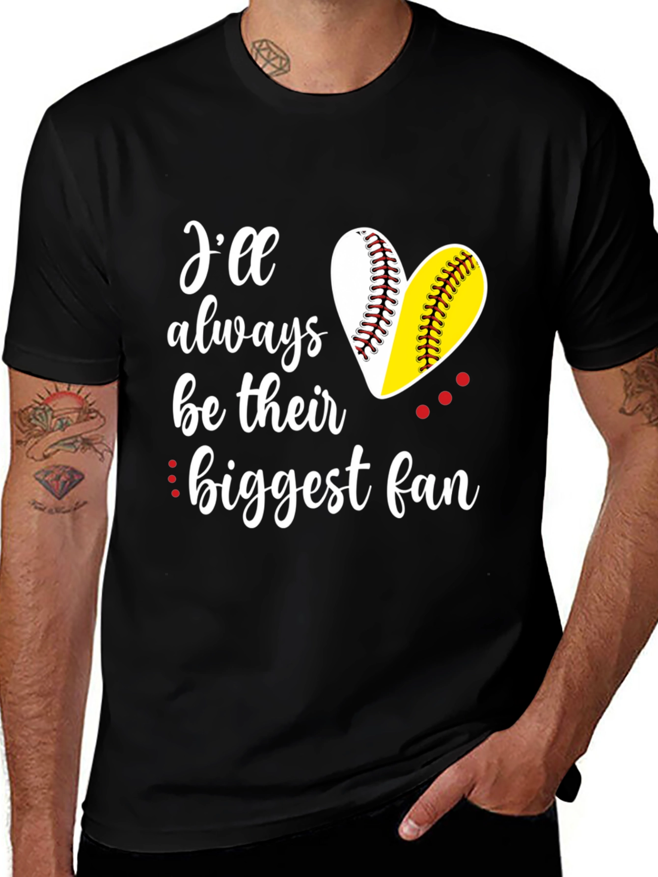 Biggest Fan Baseball Heart T-Shirt