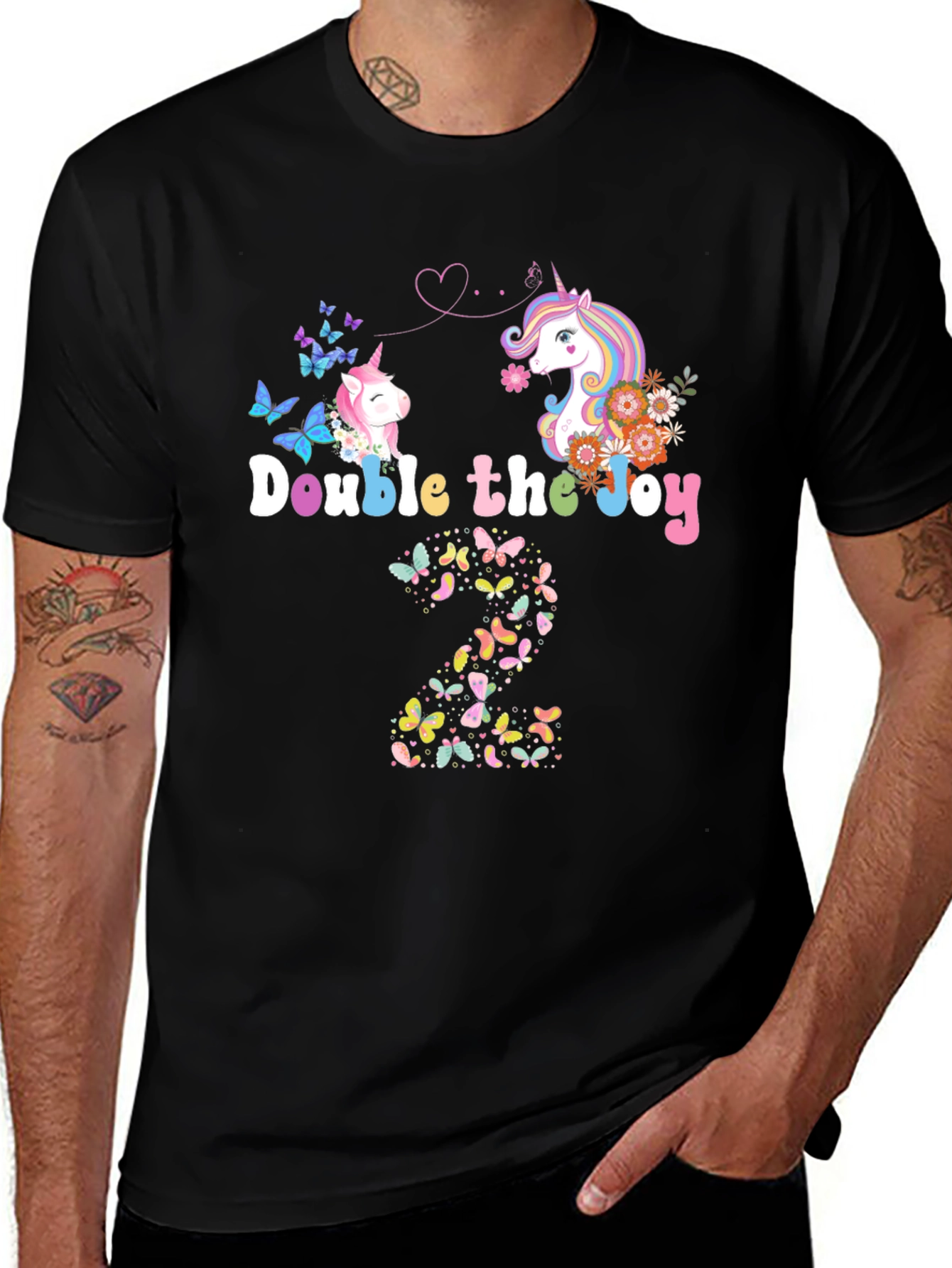 Variant 30 of Double the Joy Unicorn 2nd Birthday T-Shirt