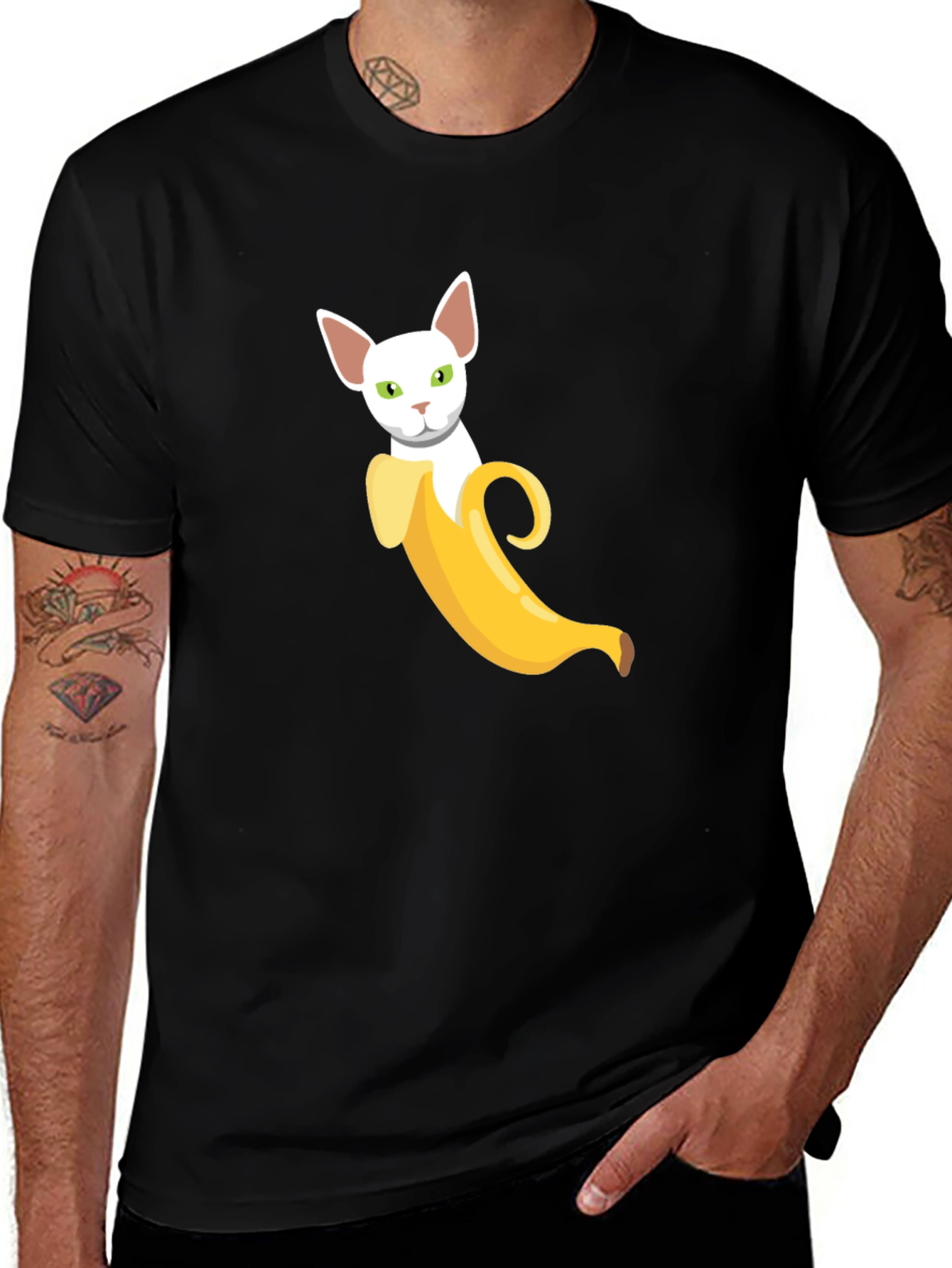 Variant 15 of Banana Cat Graphic Tee - Quirky, Comfy