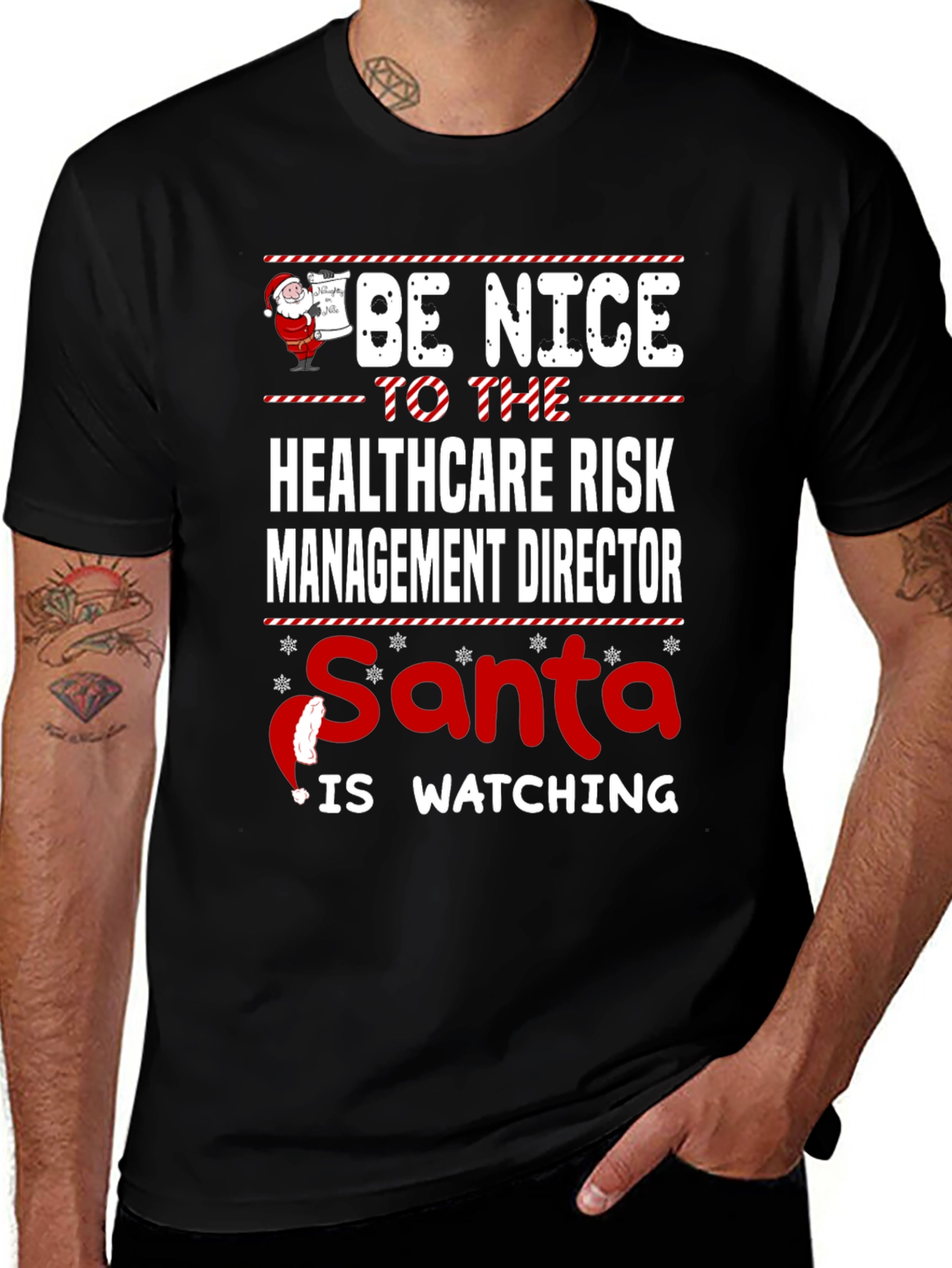 Healthcare Risk Management Director Santa Watching T-Shirt