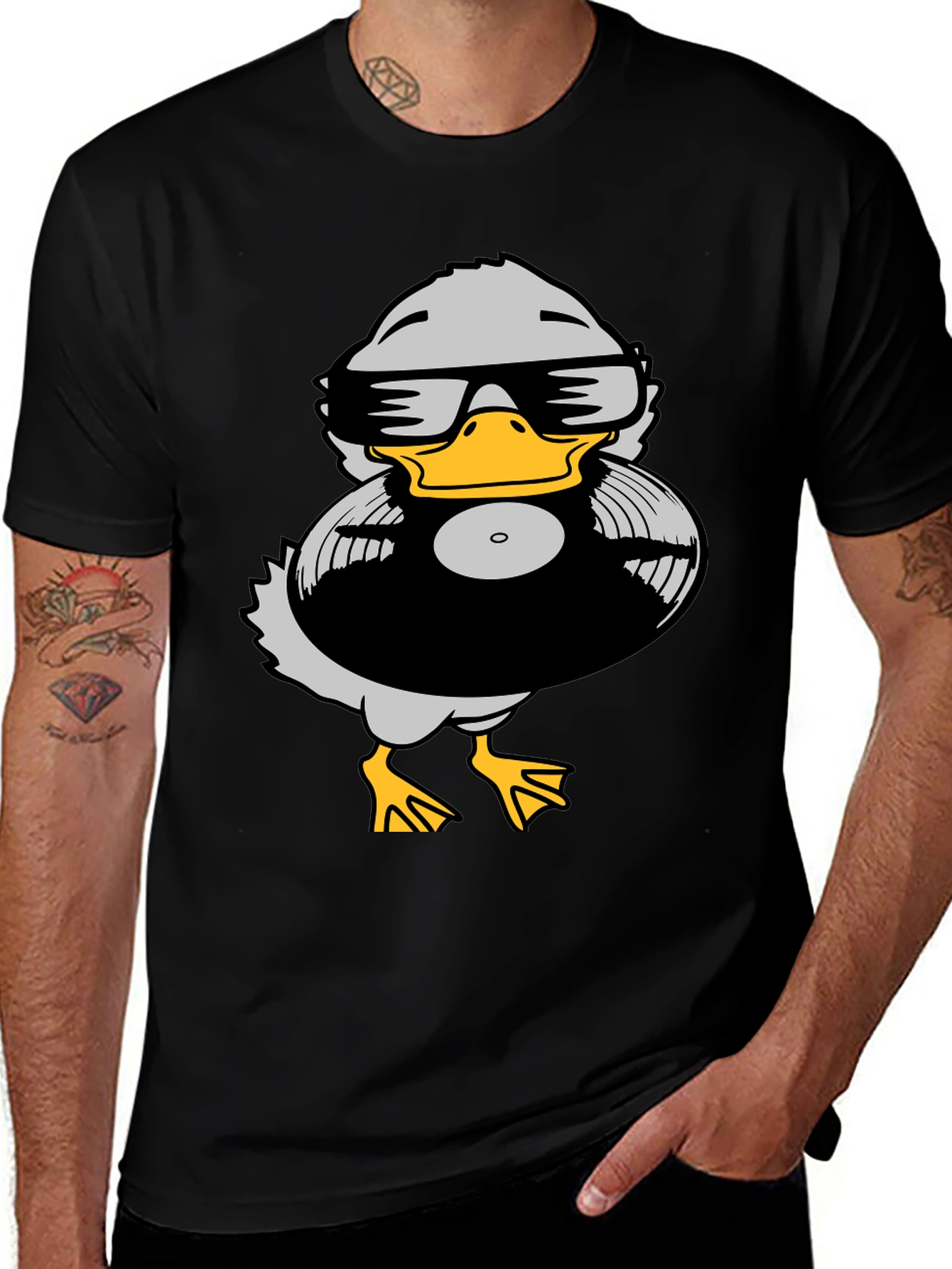 Variant 6 of Duck DJ Graphic Tee - Black