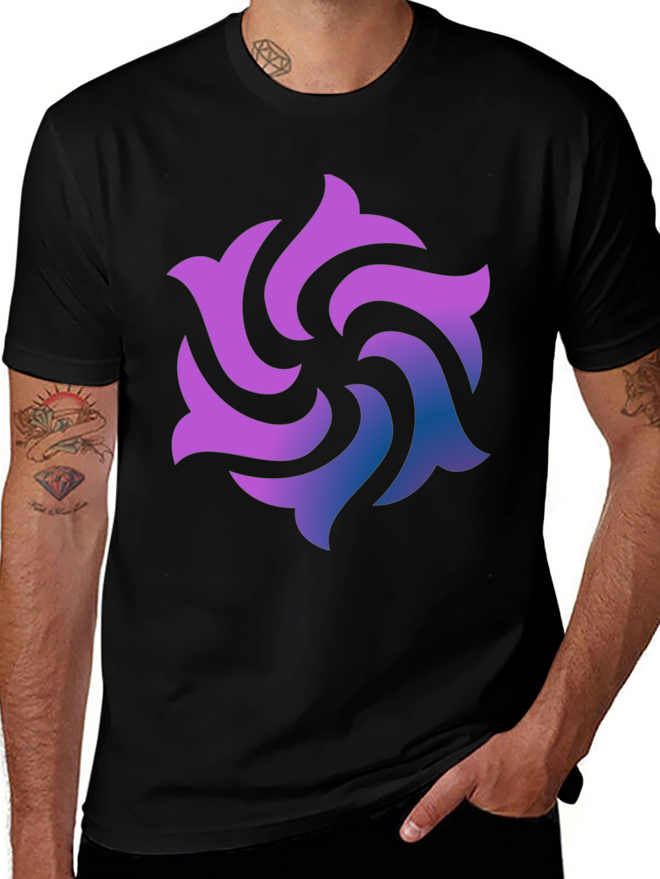 Variant 30 of Abstract Swirl Graphic Tee - Modern Print Shirt