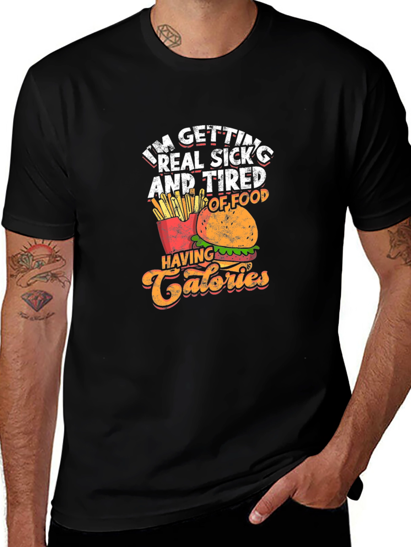 Variant 23 of Funny Foodie T-Shirt - Calories Design