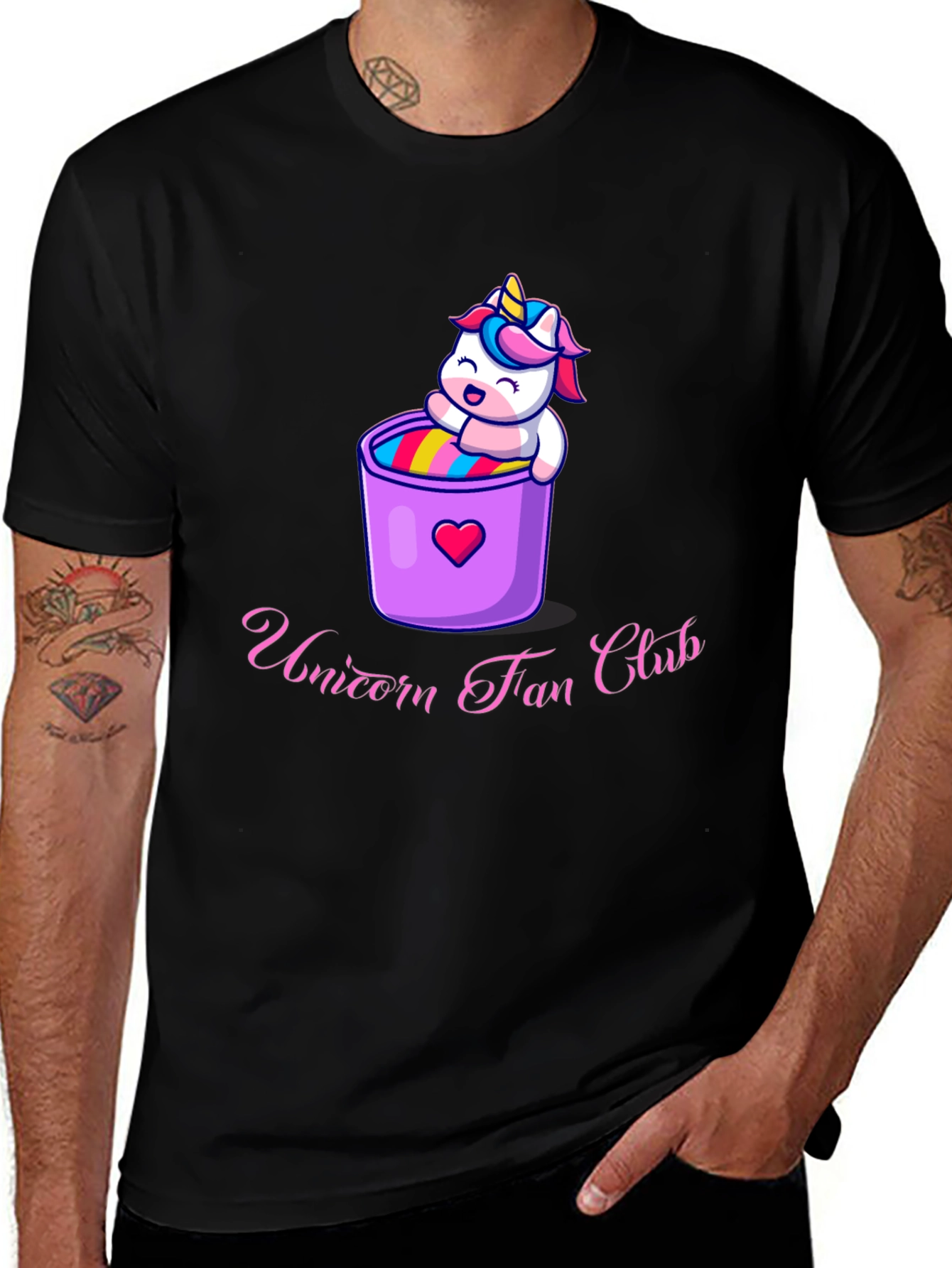 Variant 3 of Unicorn Fan Club Graphic Tee - Black