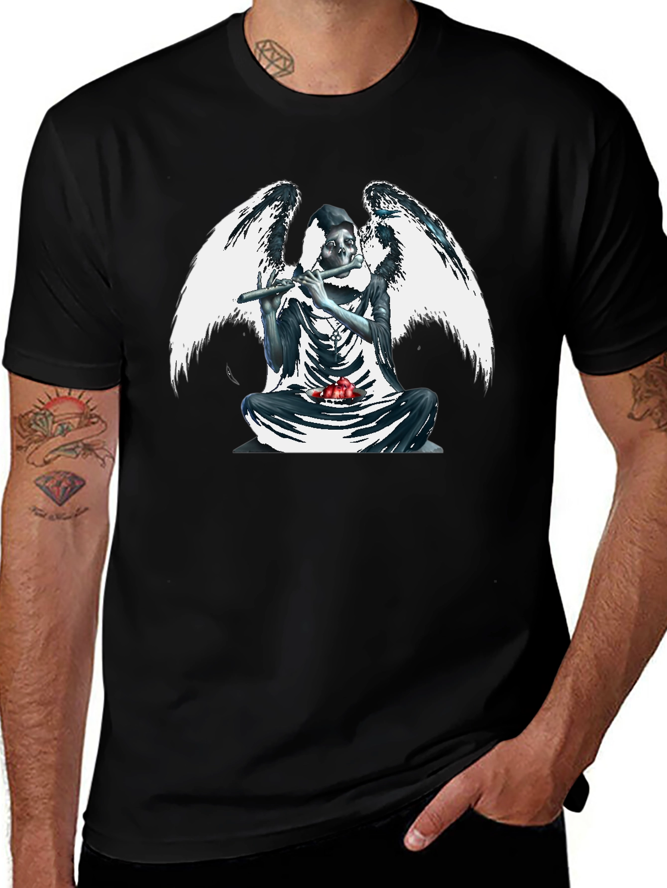 Variant 22 of Grim Reaper Angel Black T-Shirt