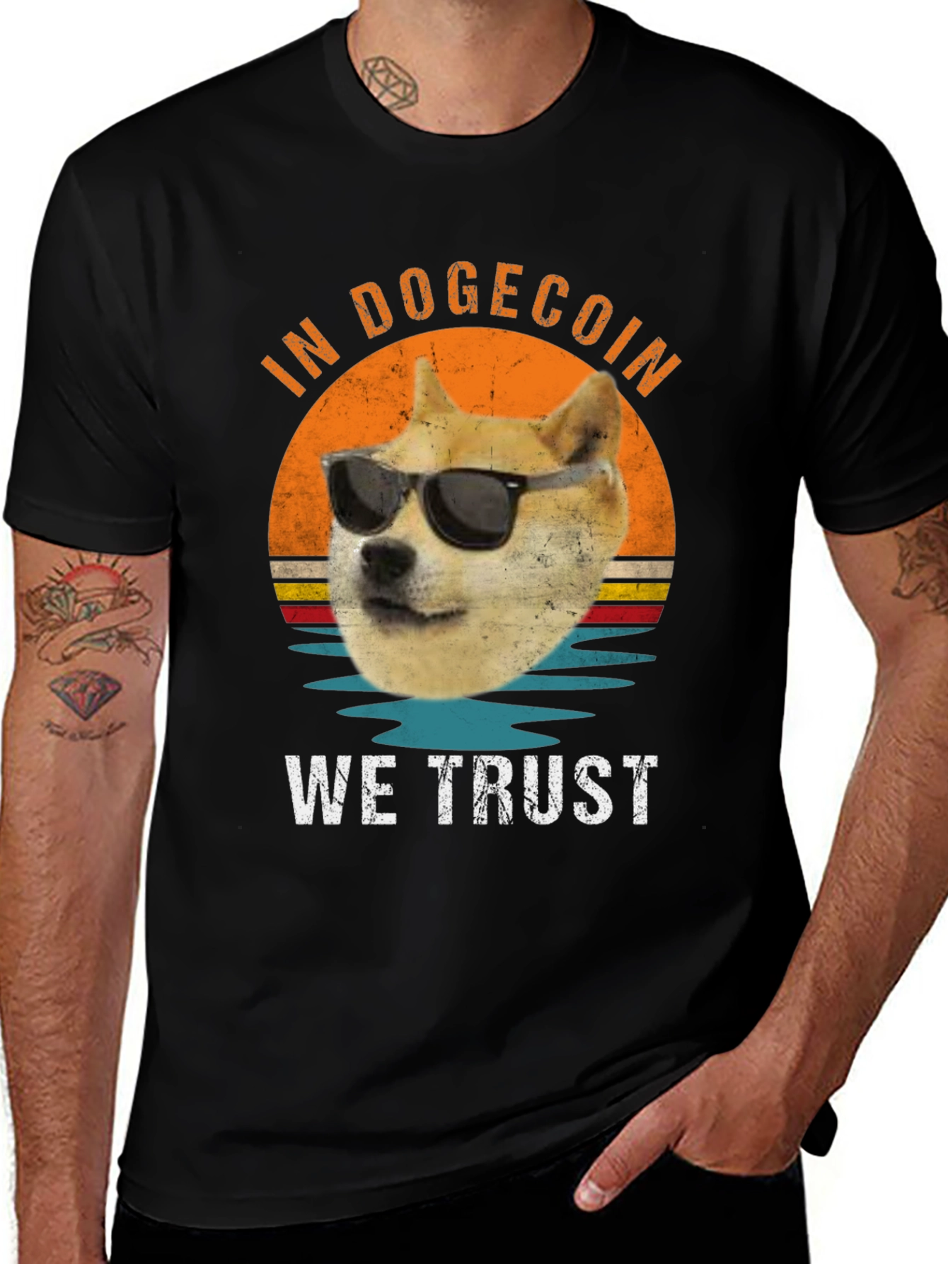 Variant 28 of In Dogecoin We Trust T-Shirt - Retro Style