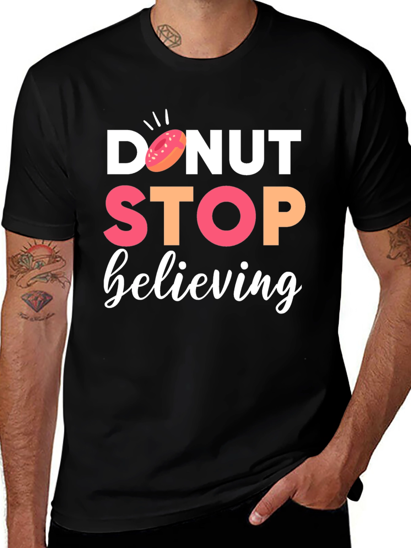 Variant 9 of Donut Stop Believing Graphic Tee Shirt