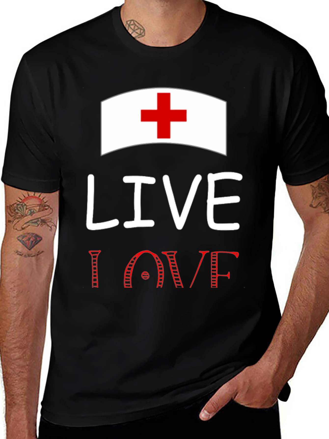 Variant 3 of Nurse Life T-Shirt - Live, Love, Nursing