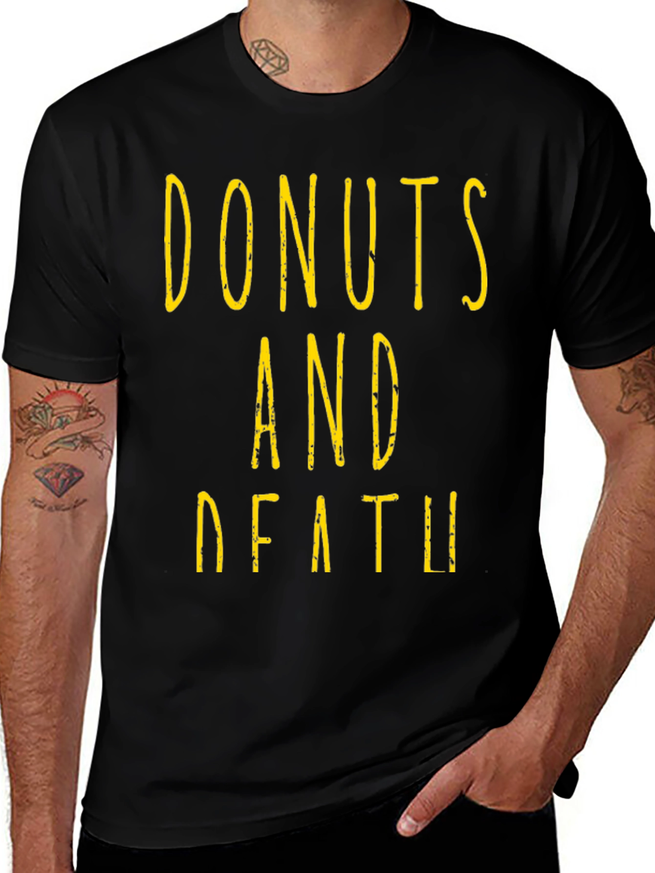 Variant 10 of Donuts And Death Graphic Tee - Black